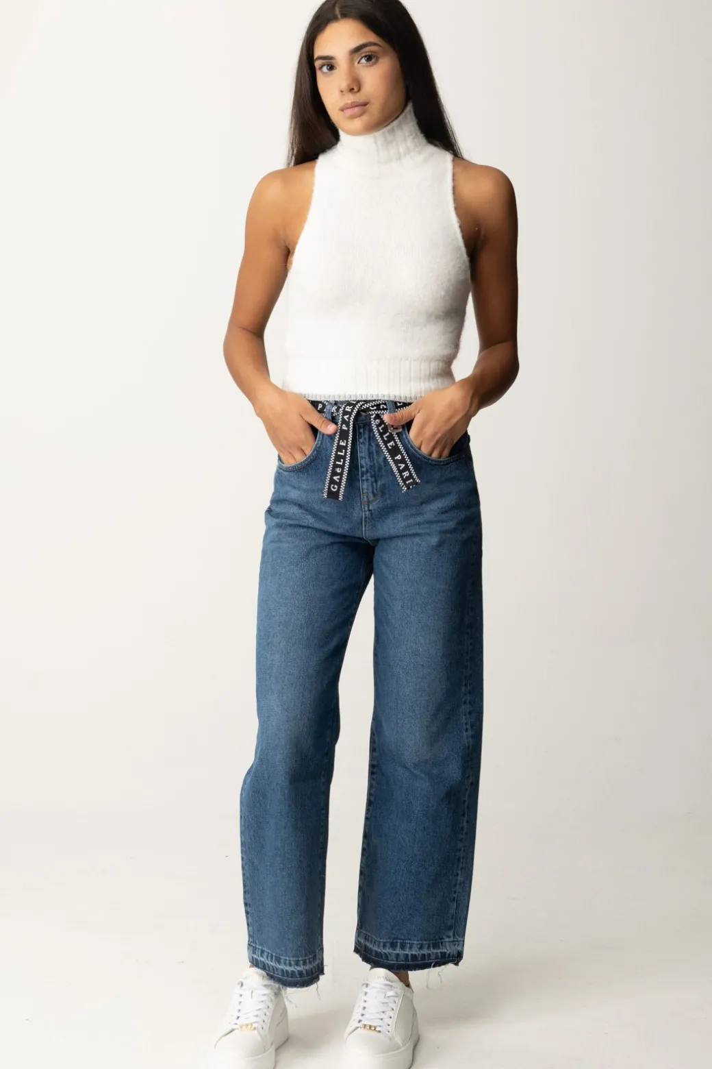 Donna Gaëlle Paris Jeans con Cintura Logata
