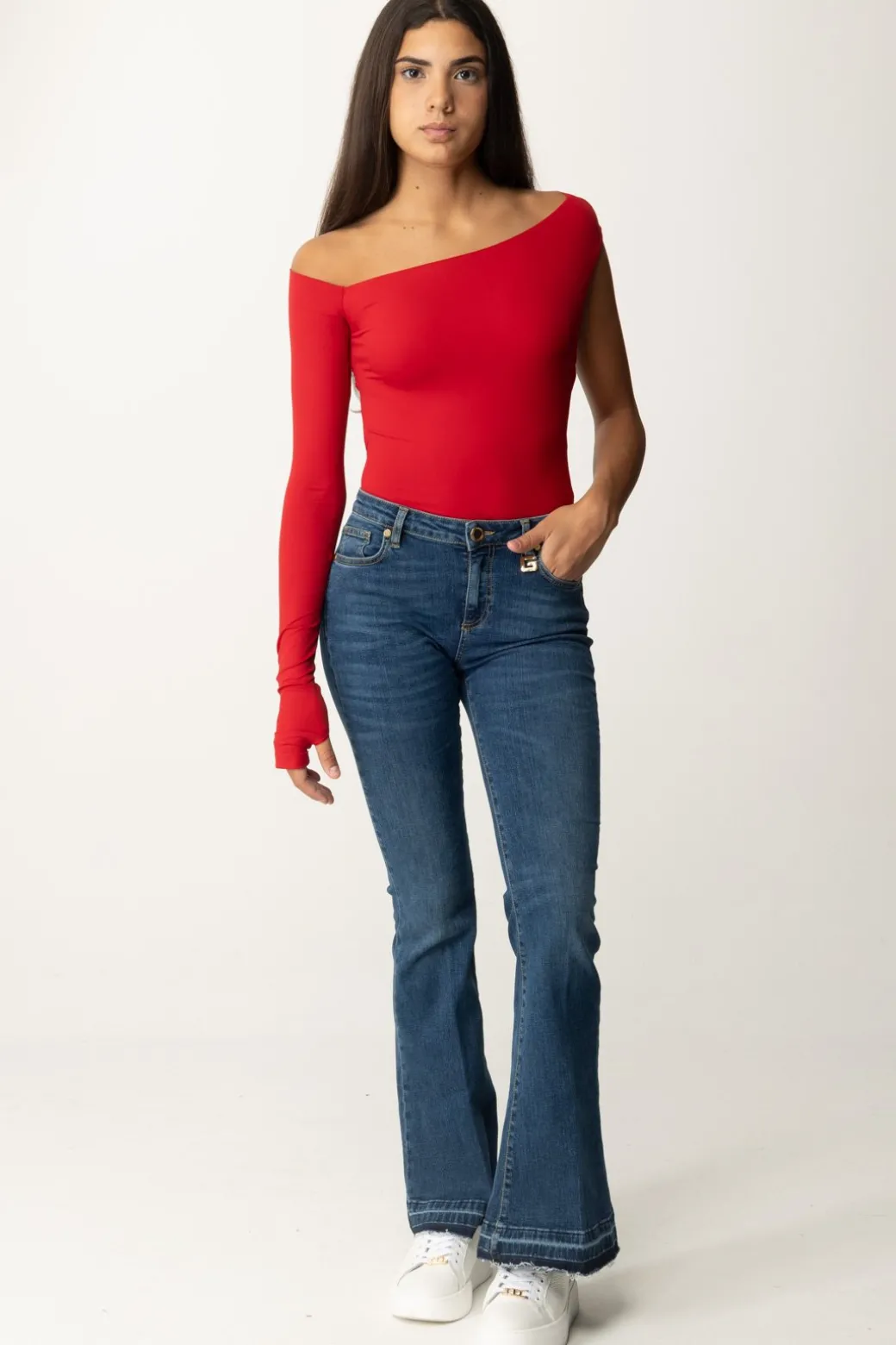 Donna Gaëlle Paris Jeans Flare a Vita Alta