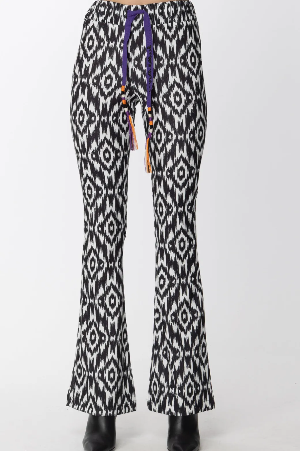 Donna Gaëlle Paris Pantaloni a Zampa con Stampa Bicolor
