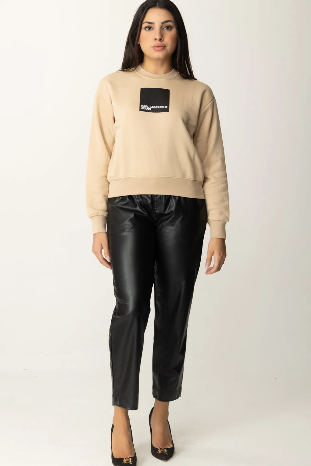 Donna Gaëlle Paris Pantaloni Jogger In Ecopelle con Coulisse