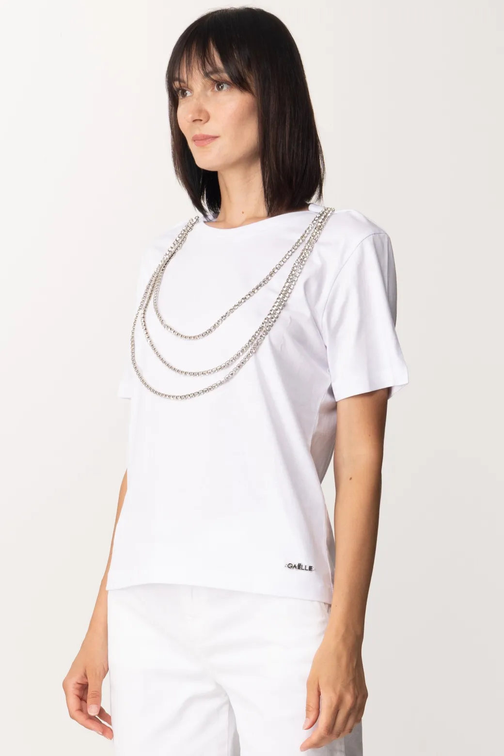 Donna Gaëlle Paris T-shirt con Collana In Strass
