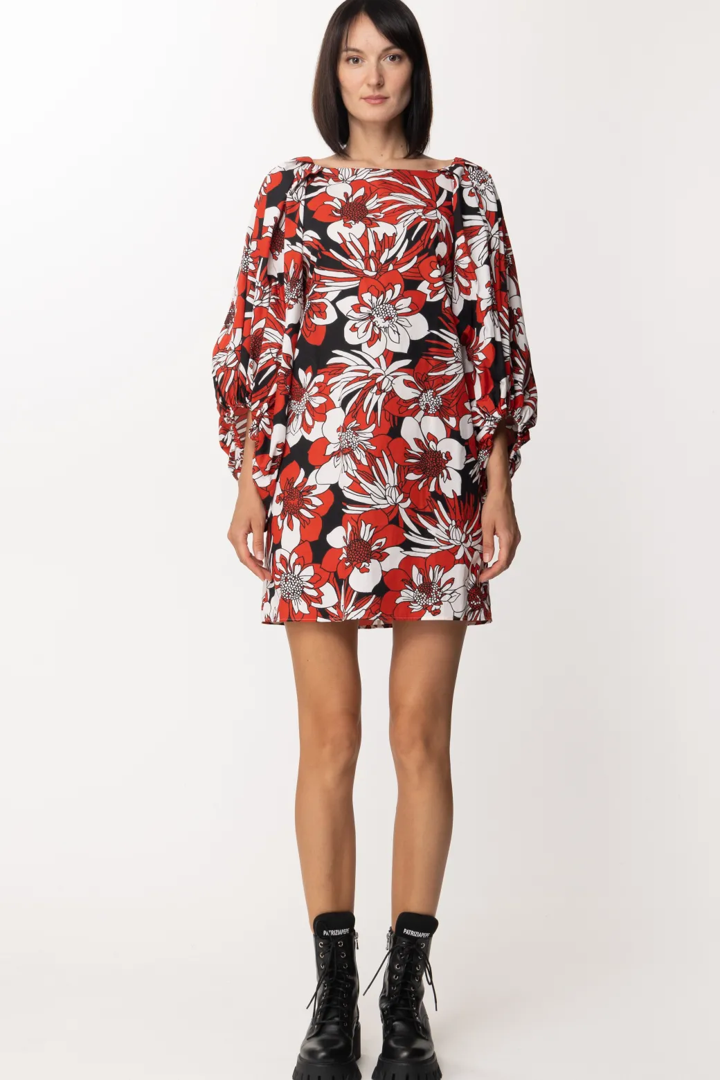 Donna Gina Mini Abito Fiori con Scollo Sul Retro
