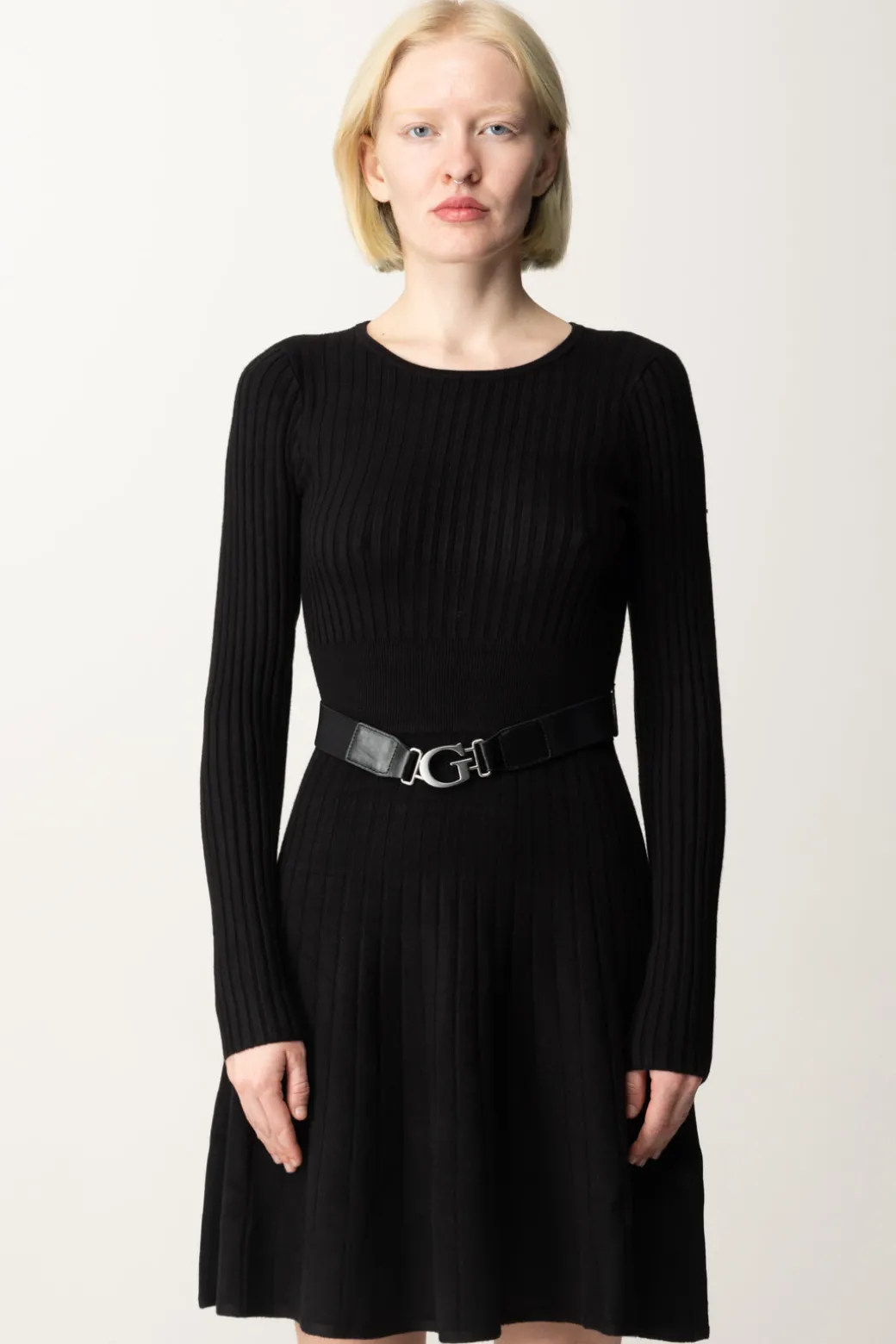 Donna Guess Abito In Maglia a Costine con Cintura