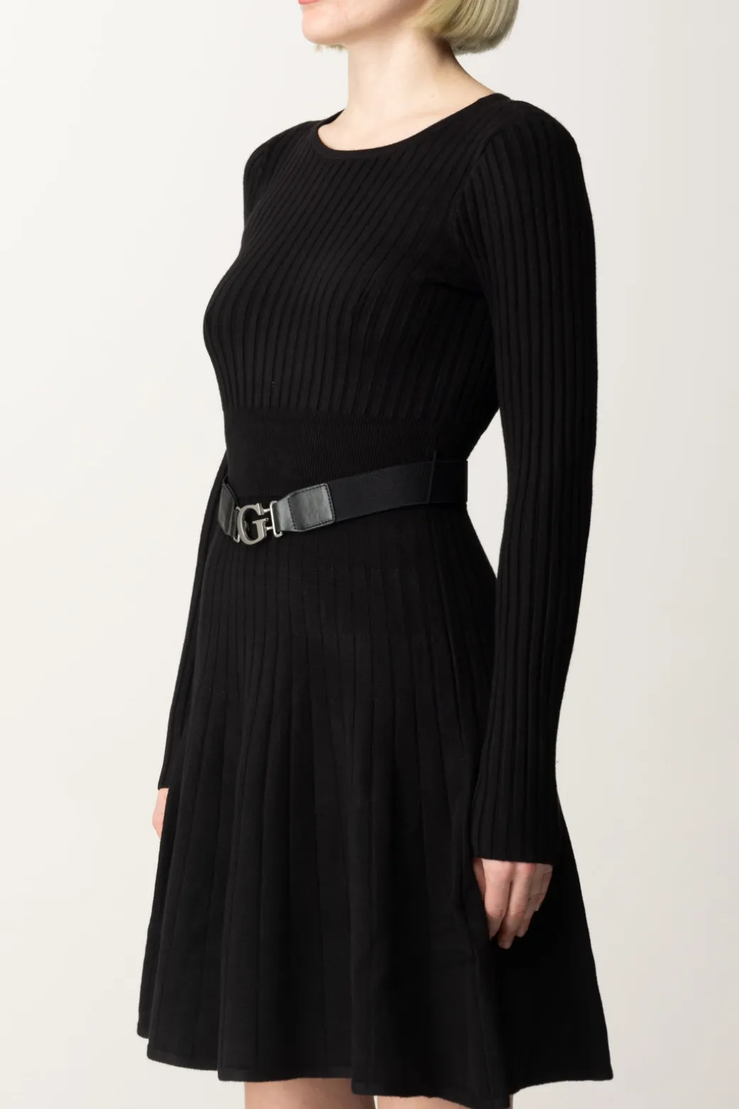 Donna Guess Abito In Maglia a Costine con Cintura