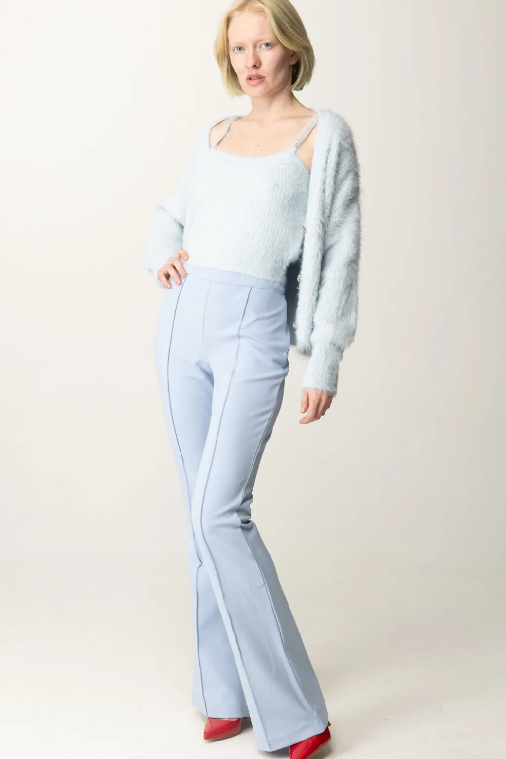 Donna Guess Pantaloni Flared Evelina con Piping