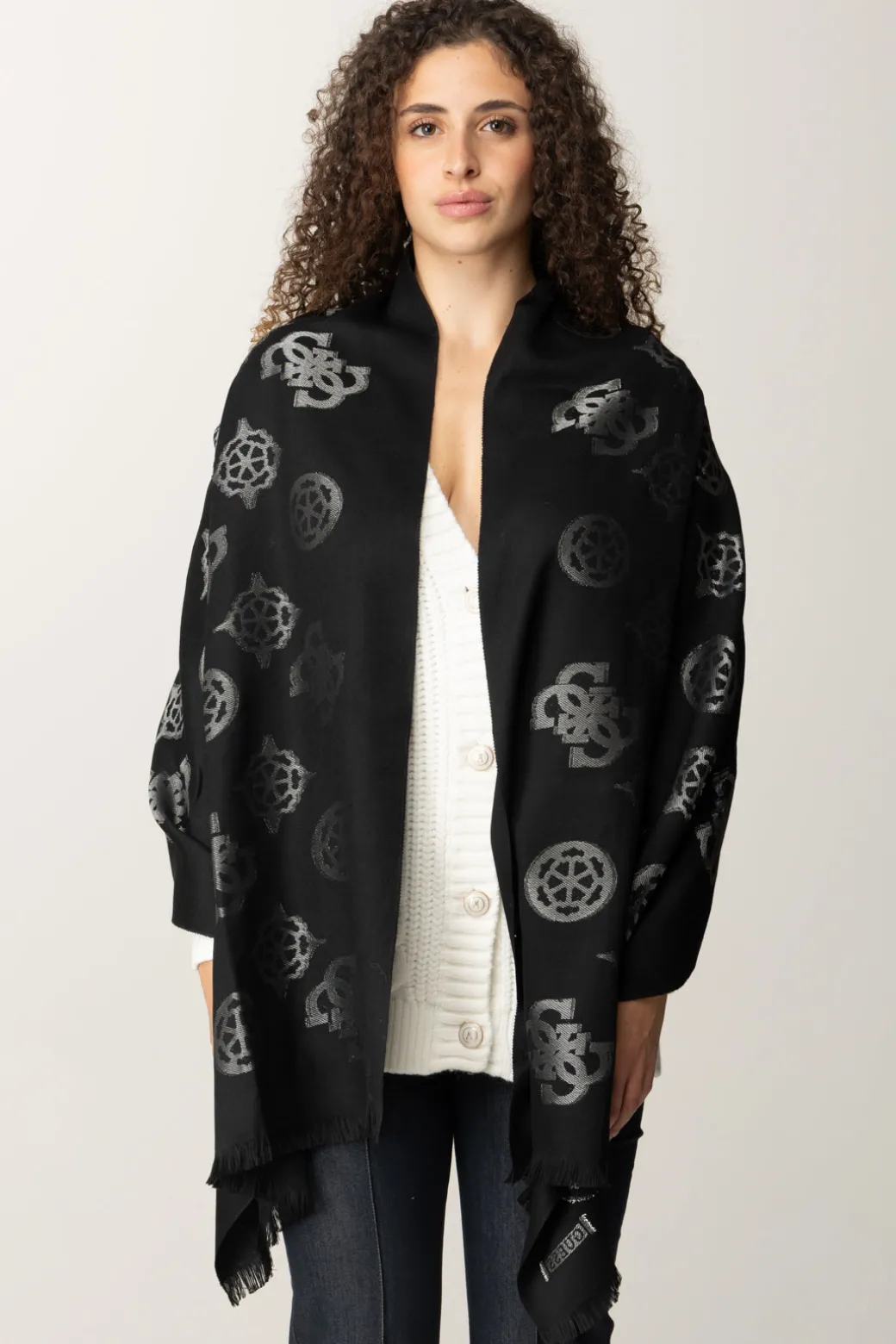 Donna Guess Sciarpa Grande Stampa Logo