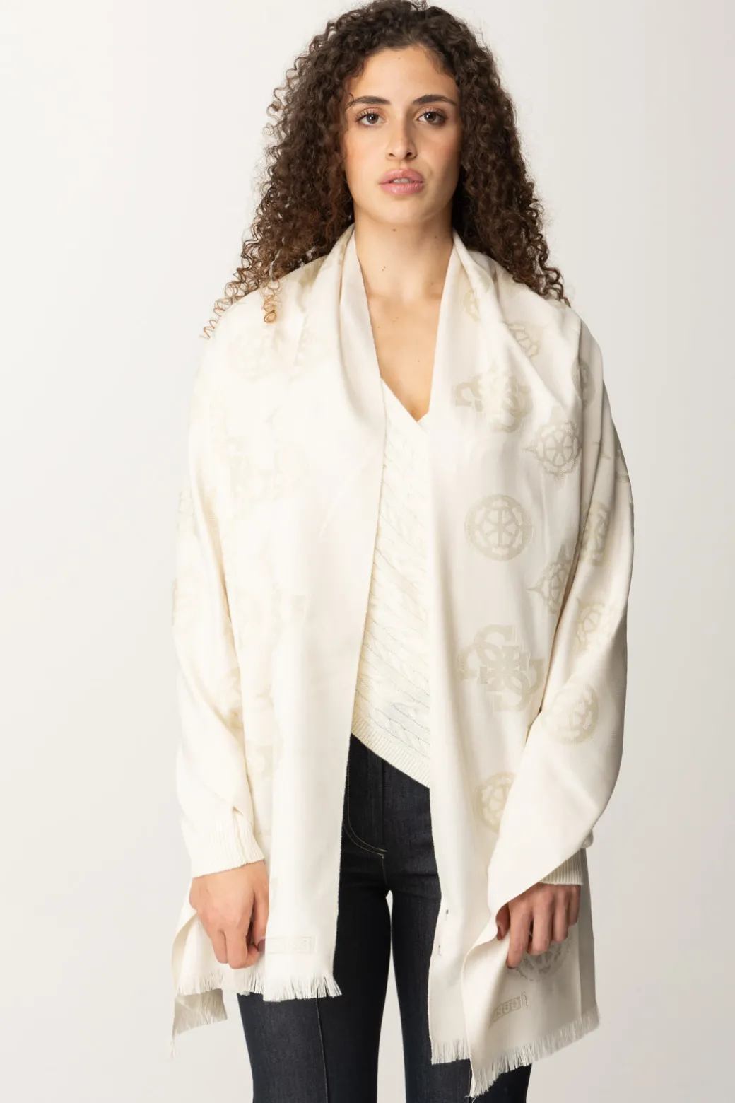 Donna Guess Sciarpa Grande Stampa Logo