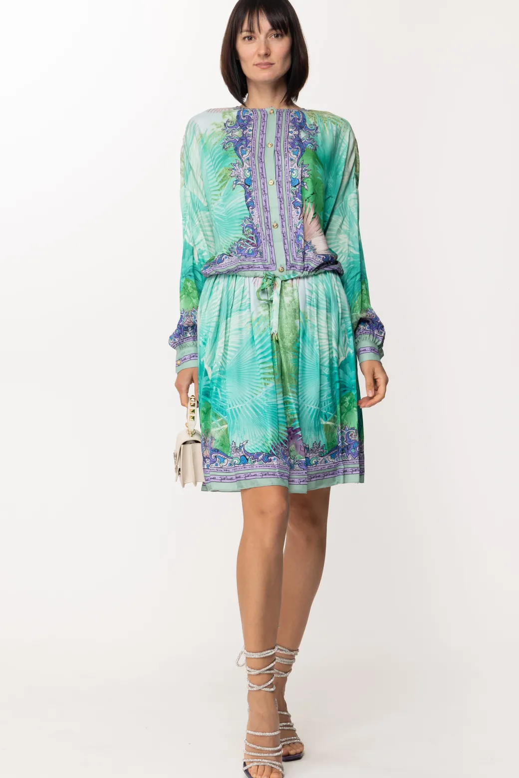 Donna Just Cavalli Camicia con Stampa Floreale a Contrasto