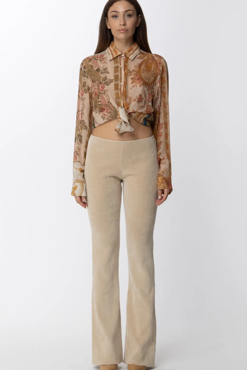 Donna Just Cavalli Pantalone Vita Bassa a Costine