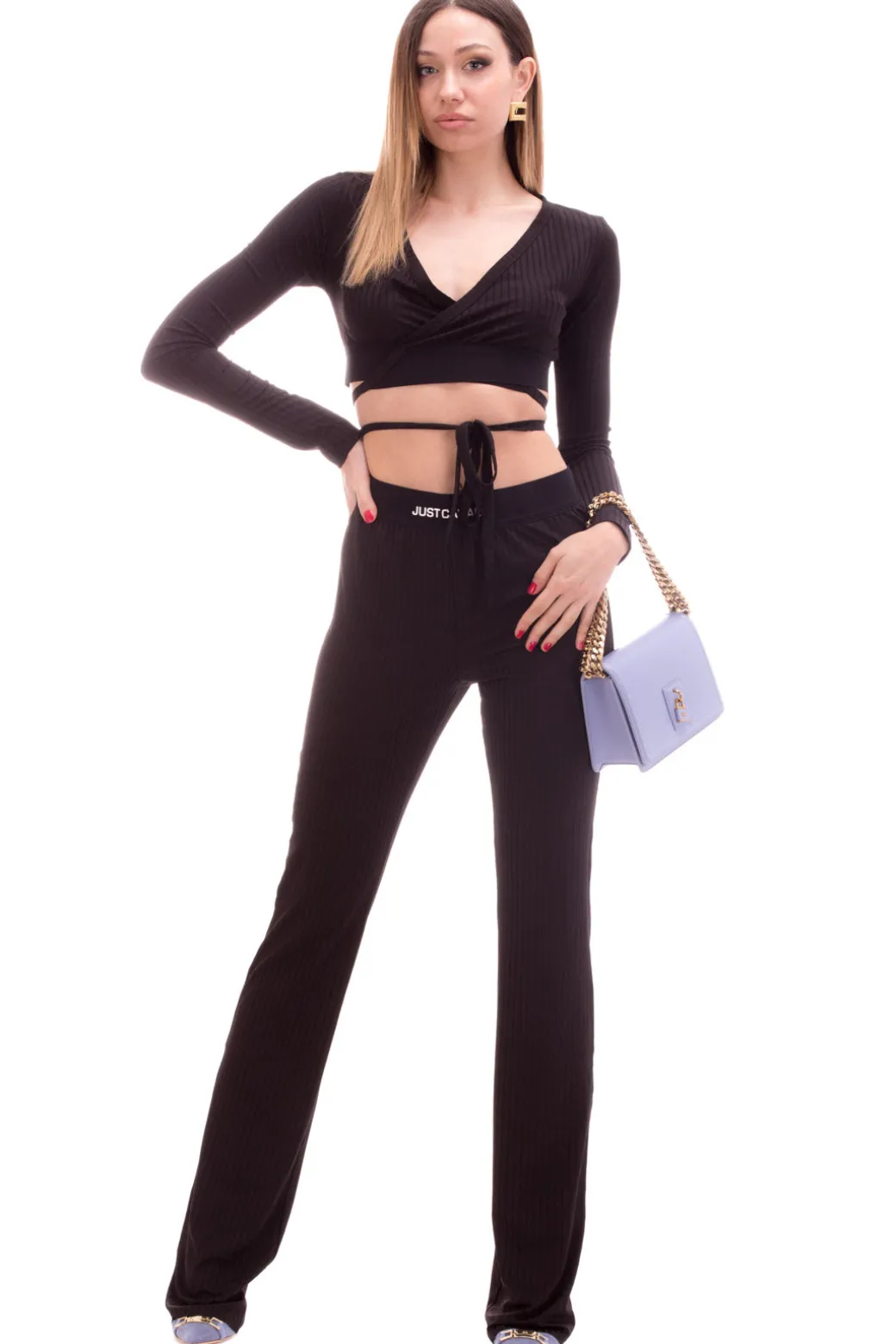 Donna Just Cavalli Top a Costine con Lacci