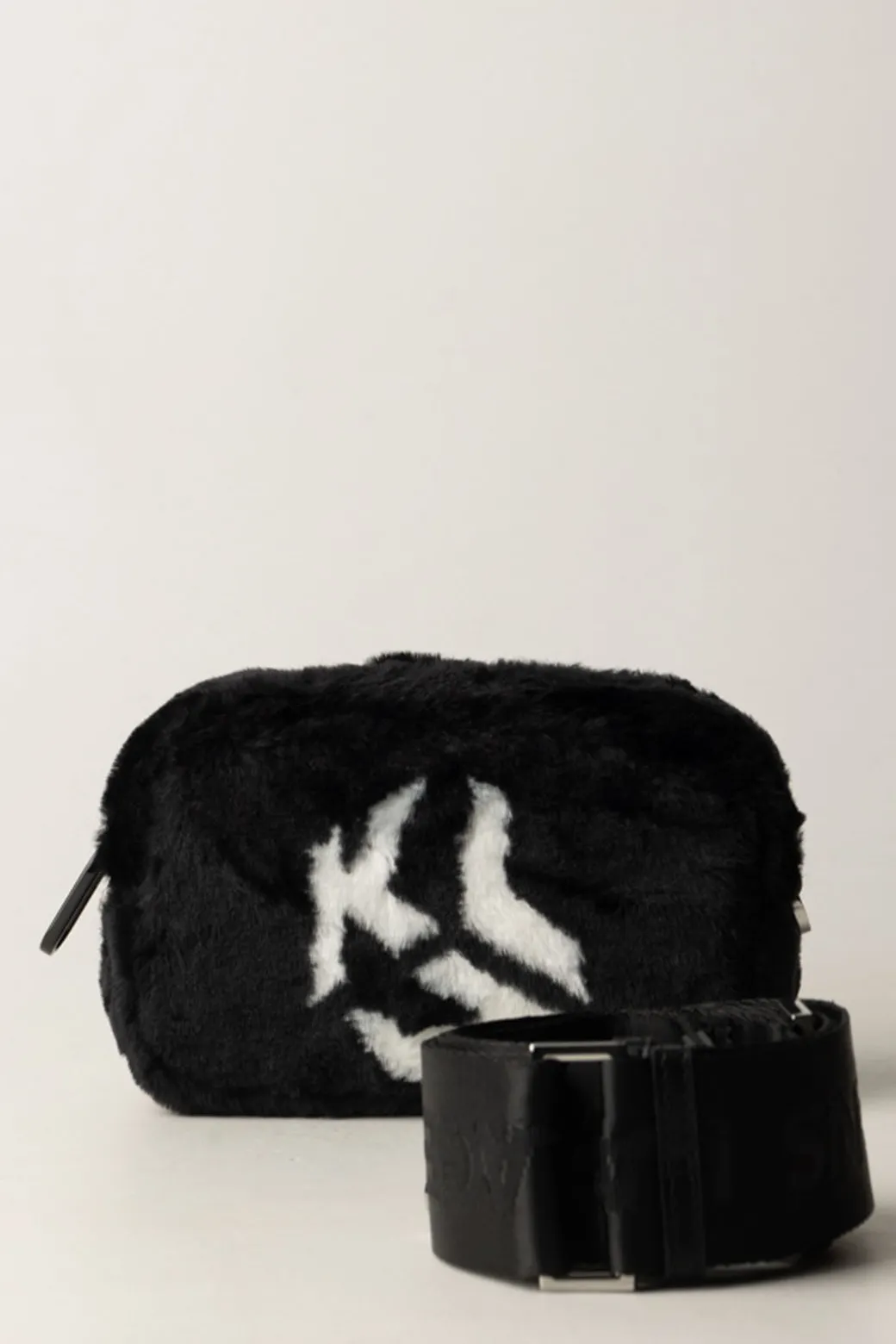 Donna Karl Lagerfeld Camera Bag In Pelliccetta con Logo
