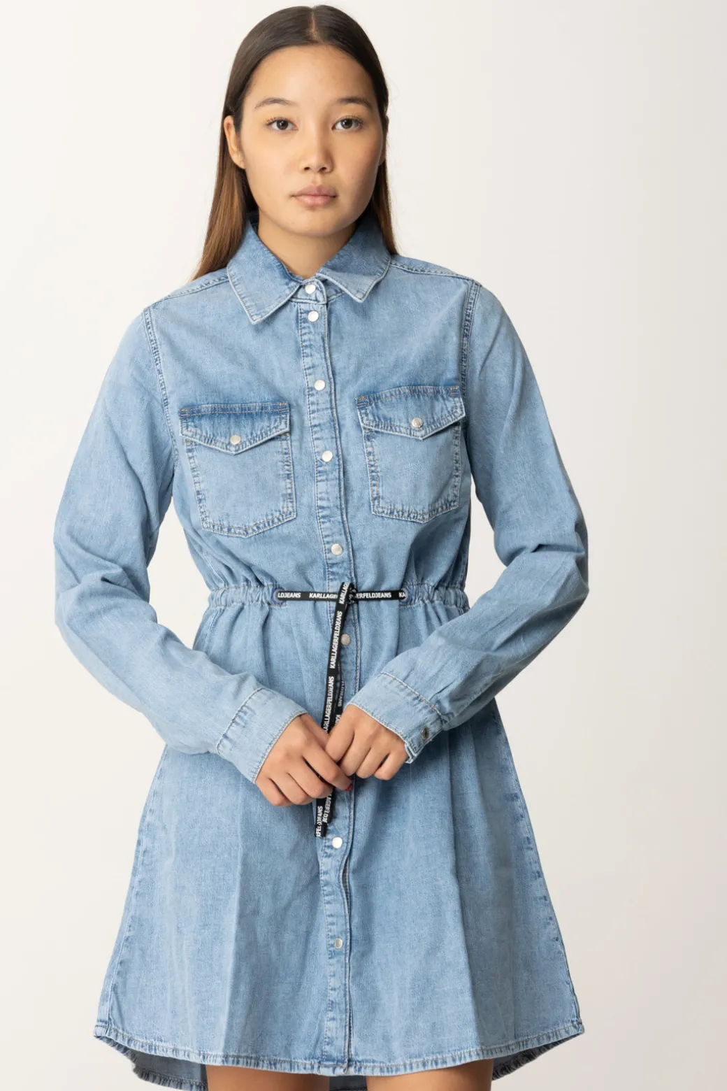 Donna Karl Lagerfeld Chemisier In Jeans con Coulisse