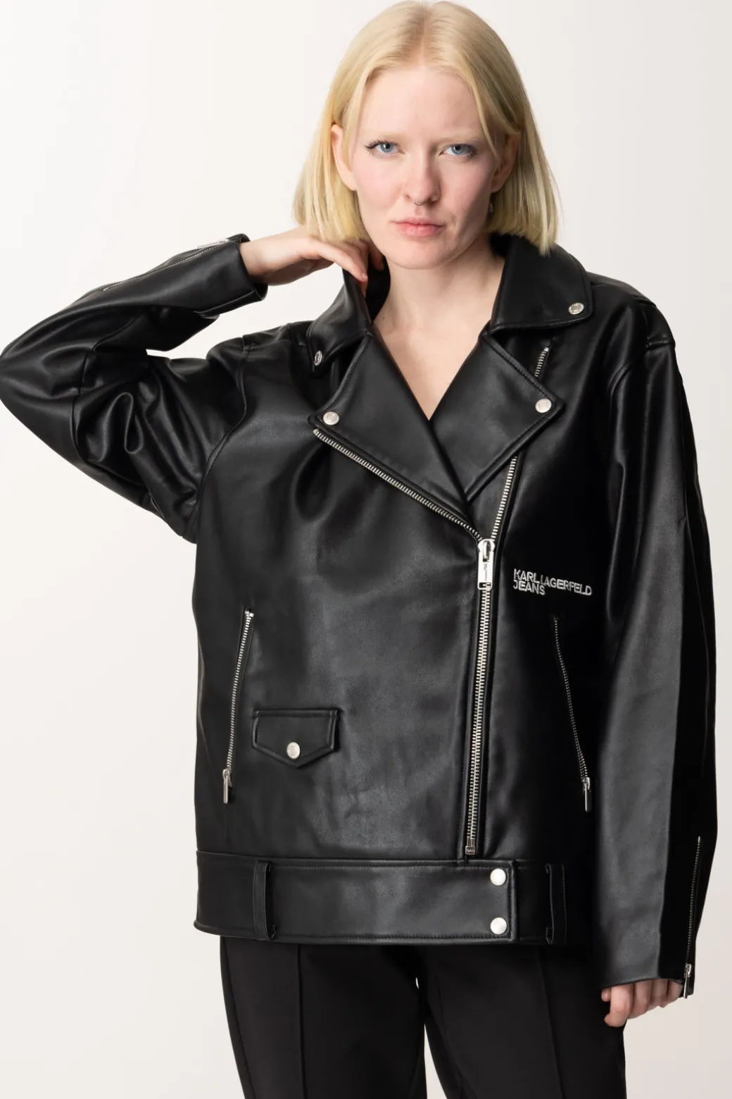 Donna Karl Lagerfeld Giacca Biker con Logo