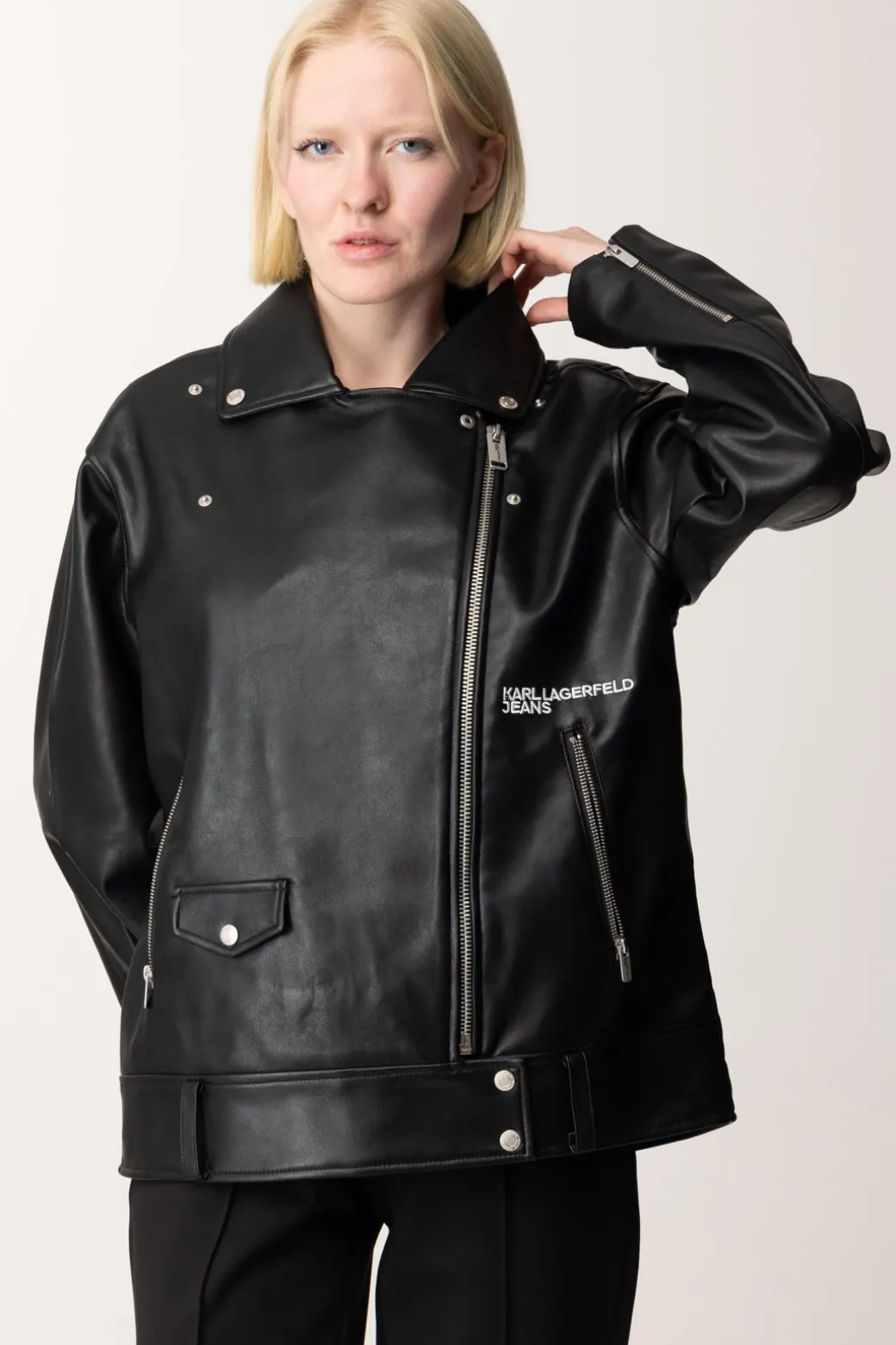 Donna Karl Lagerfeld Giacca Biker con Logo