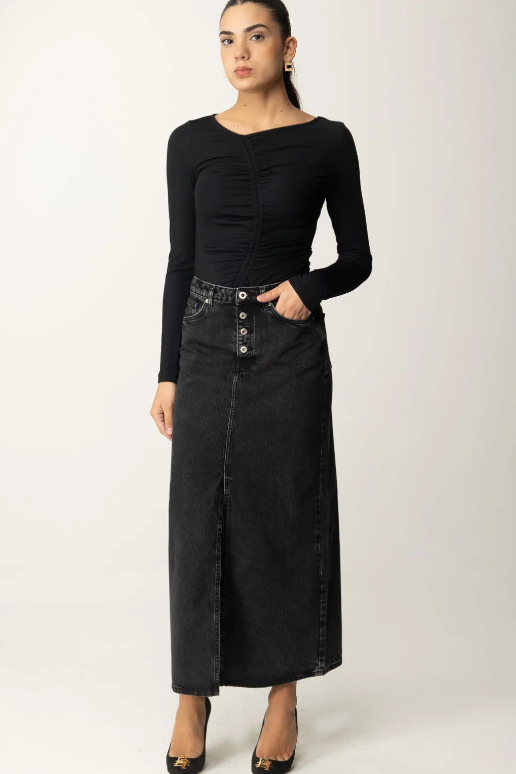Donna Karl Lagerfeld Gonna Midi In Jeans