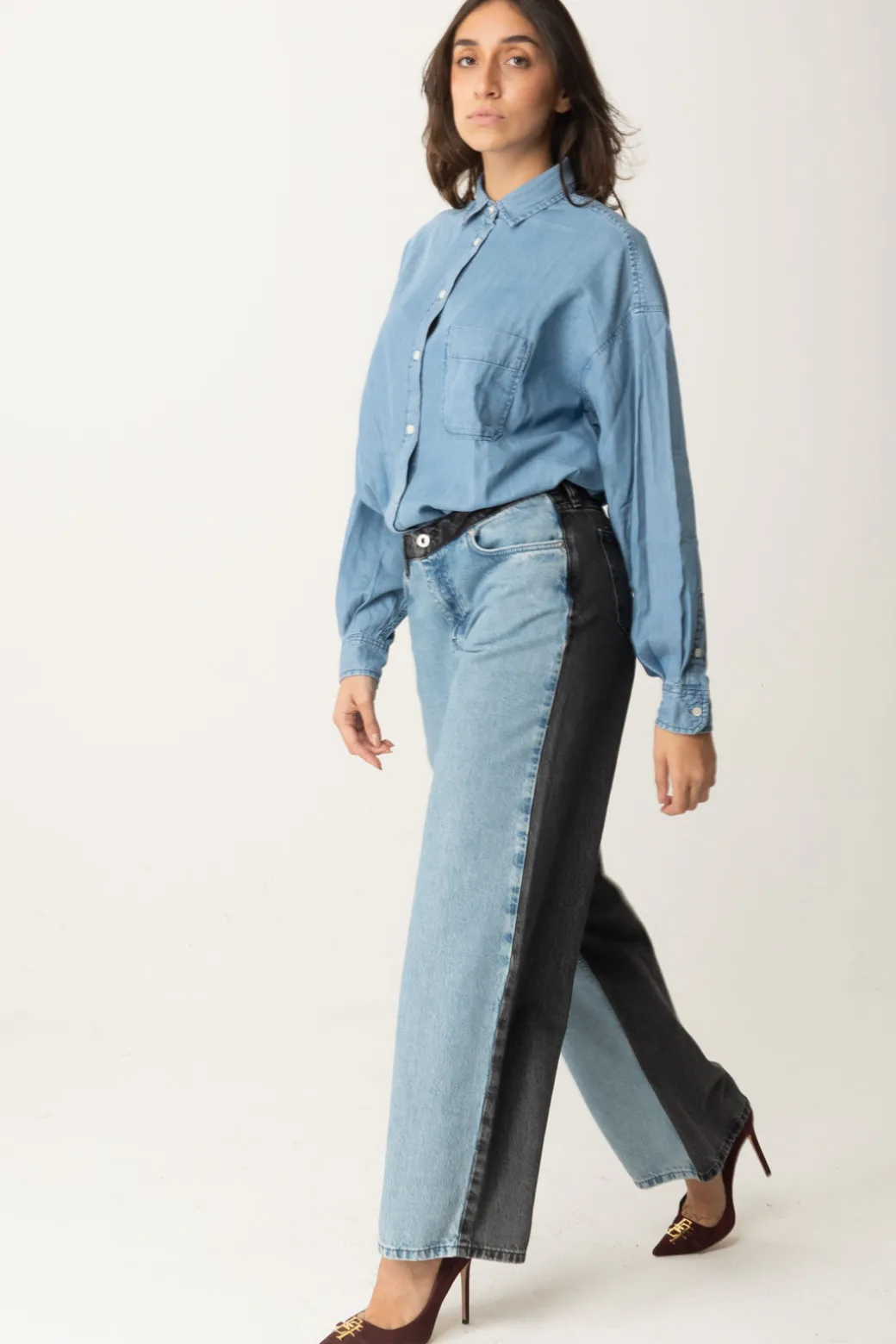 Donna Karl Lagerfeld Jeans a Contrasto