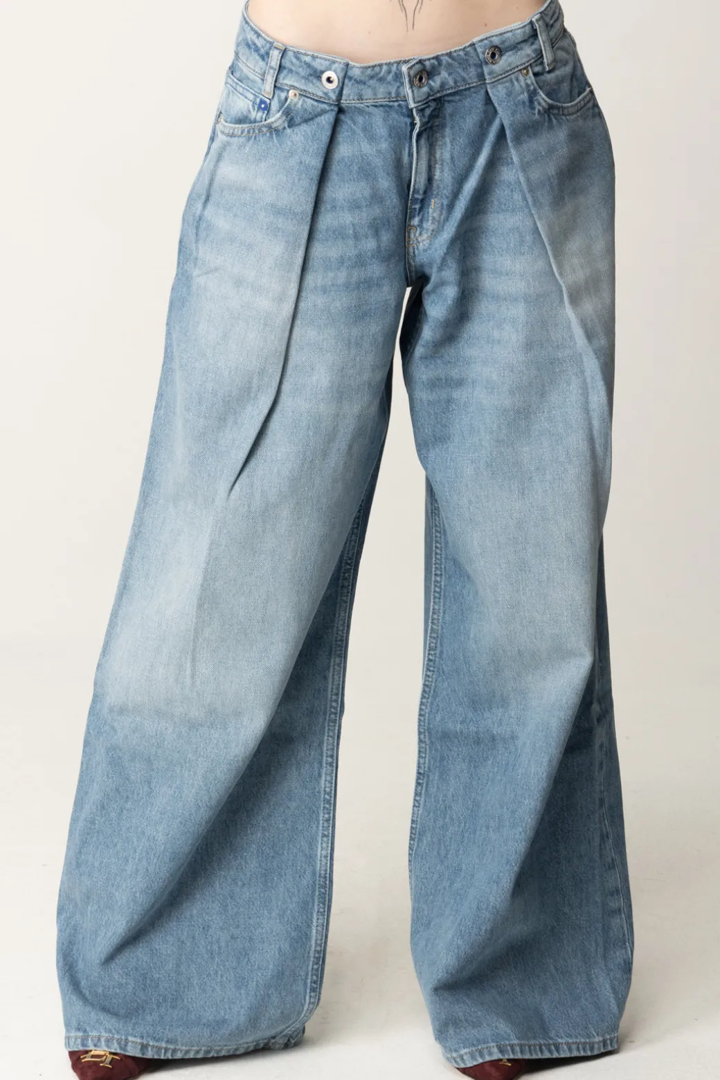 Donna Karl Lagerfeld Jeans Wide-leg con Pieghe Sartoriali