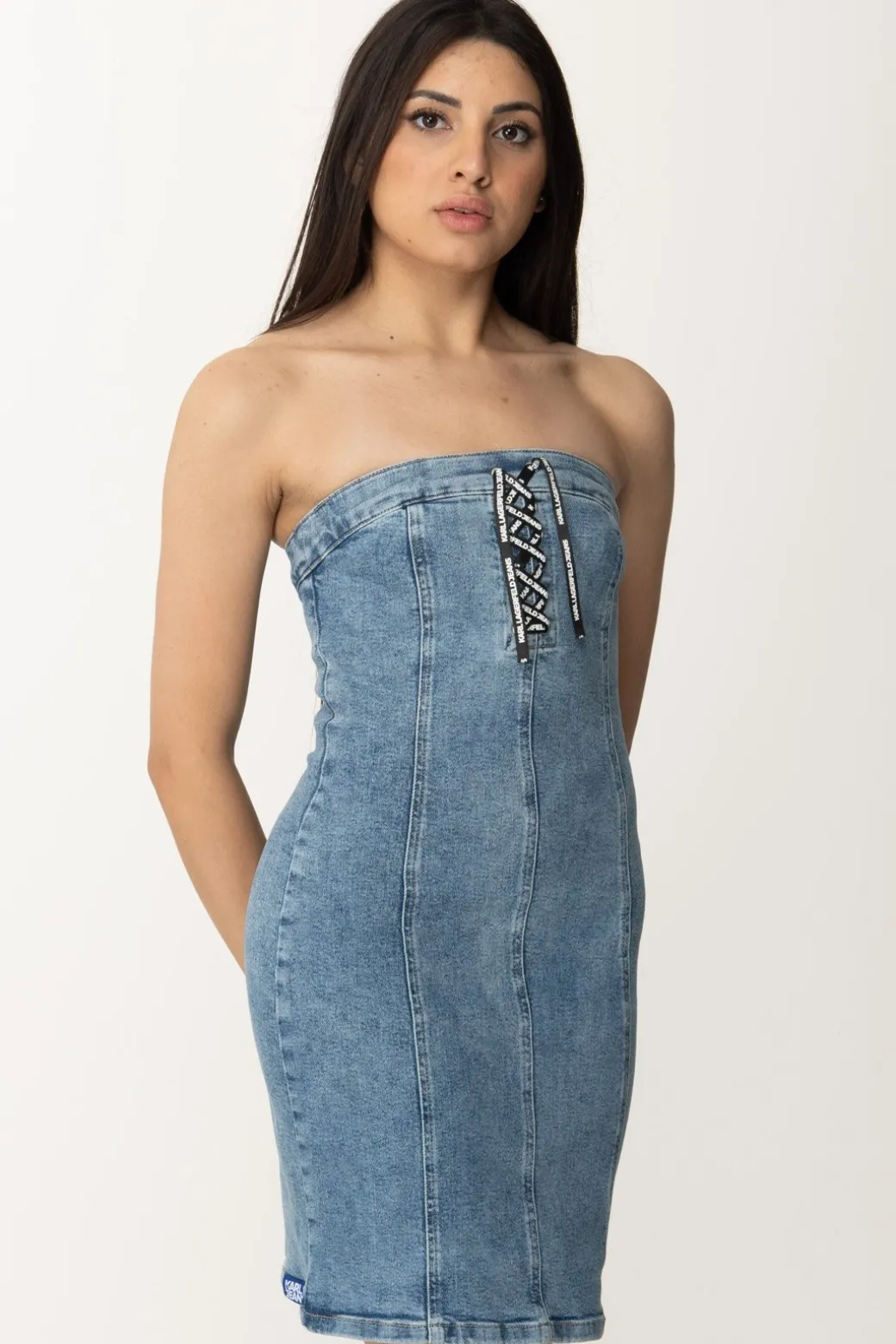 Donna Karl Lagerfeld Mini Abito In Jeans