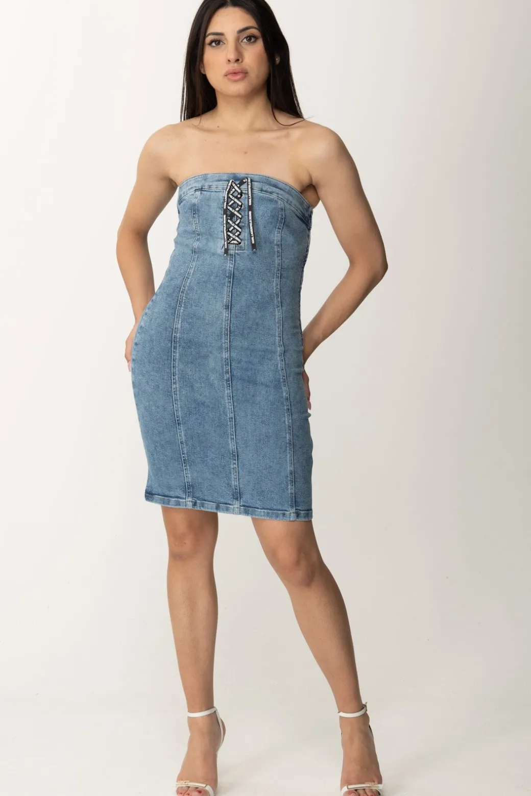 Donna Karl Lagerfeld Mini Abito In Jeans