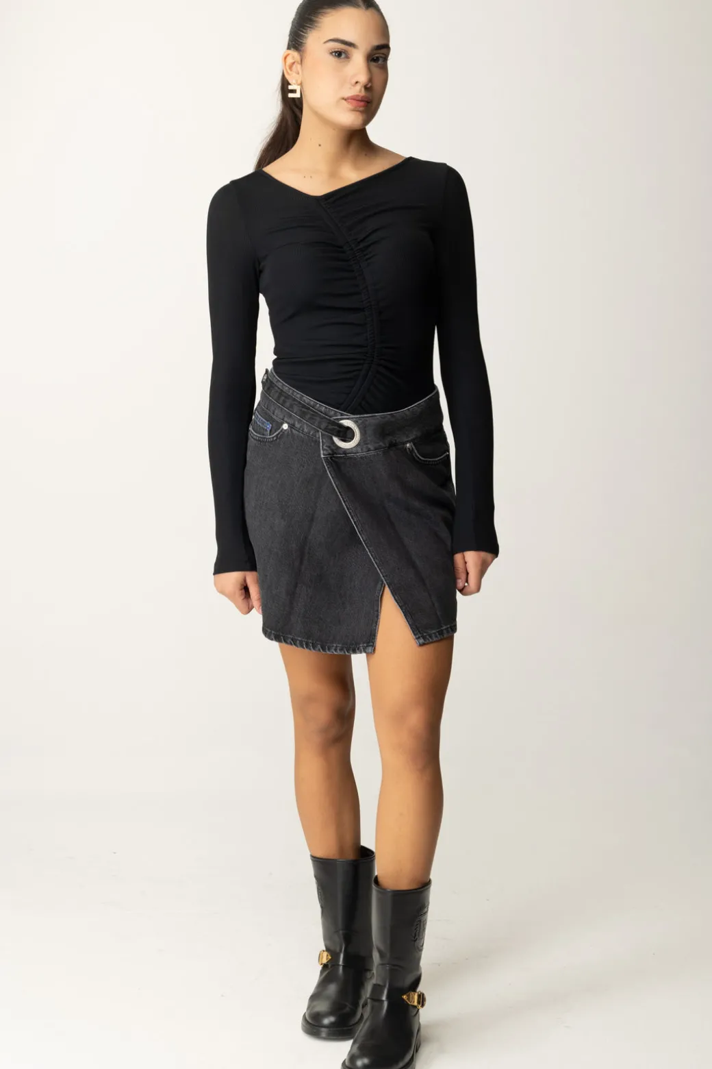 Donna Karl Lagerfeld Minigonna Asimmetrica In Jeans