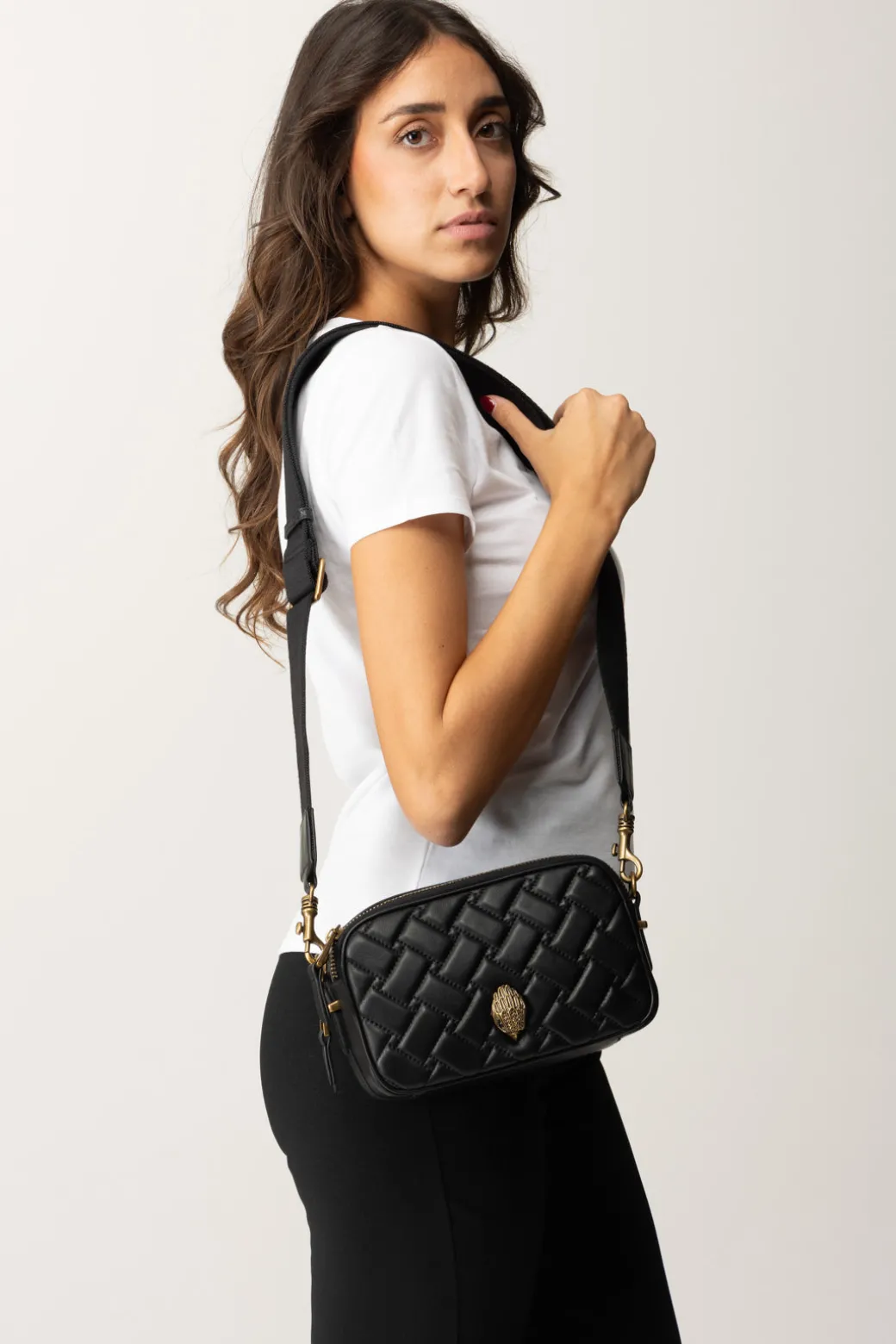Donna Kurt Geiger Mini Camera Bag Kensington Intrecciata