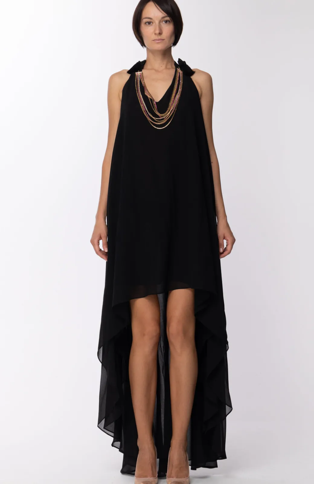 Donna Les Bourdelles Des Garcons Abito Asimmetrico con Collana Rimovibile