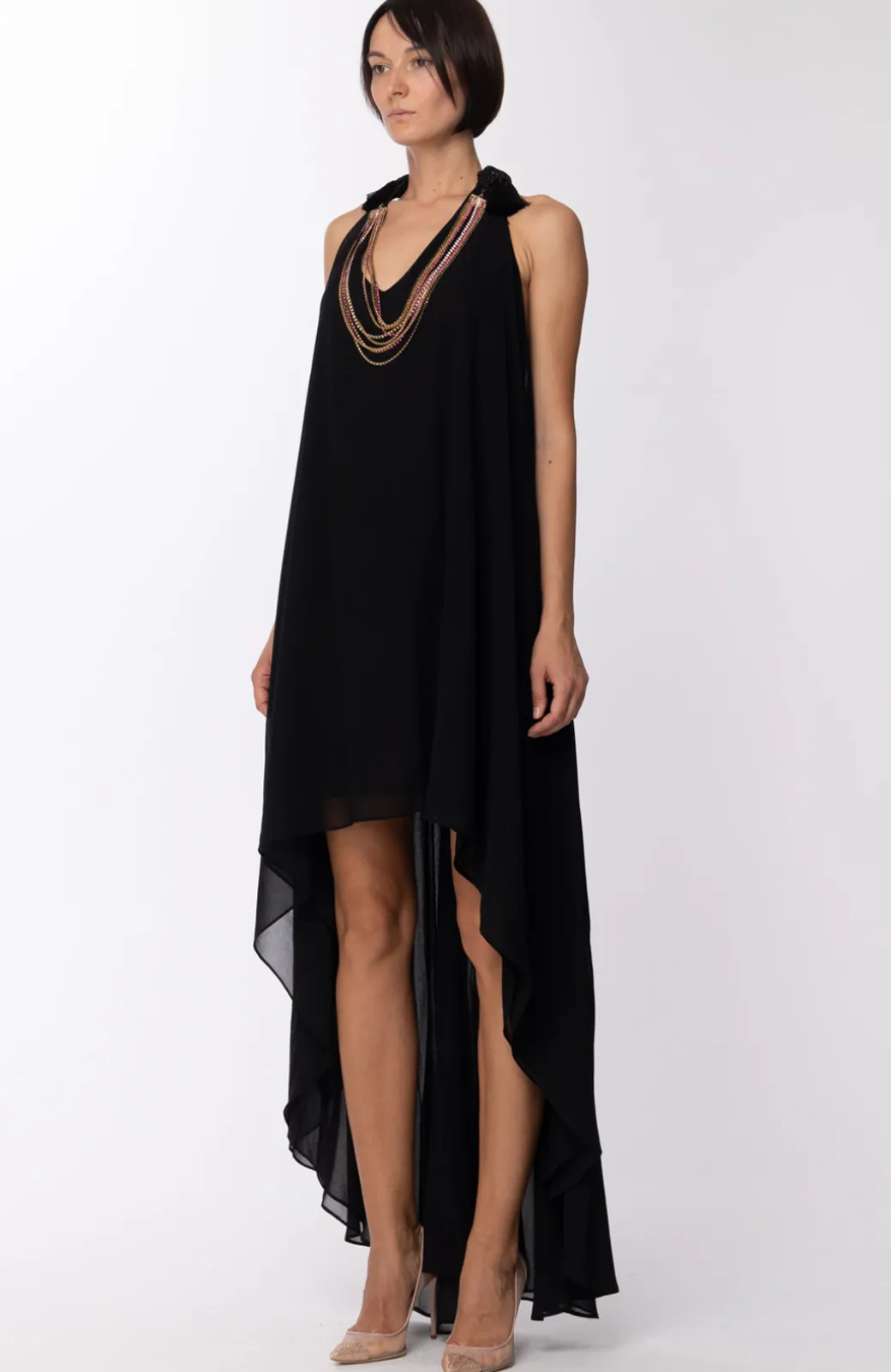 Donna Les Bourdelles Des Garcons Abito Asimmetrico con Collana Rimovibile