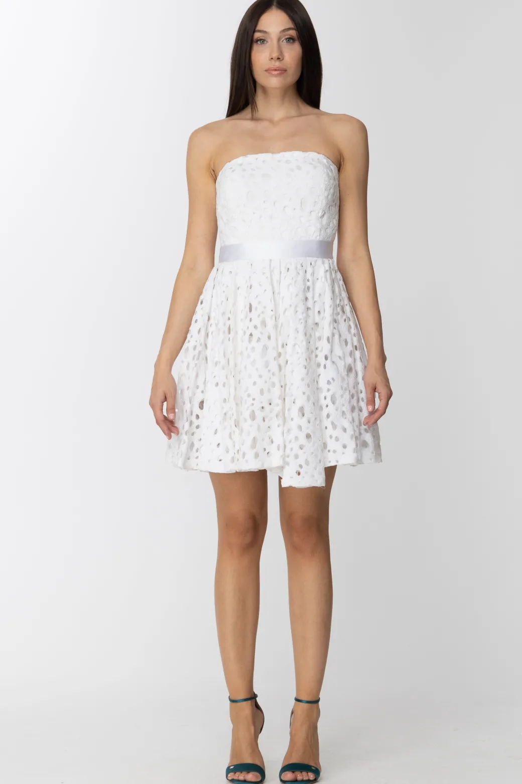 Donna Les Bourdelles Des Garcons Mini Abito Laserato Scollo Dritto