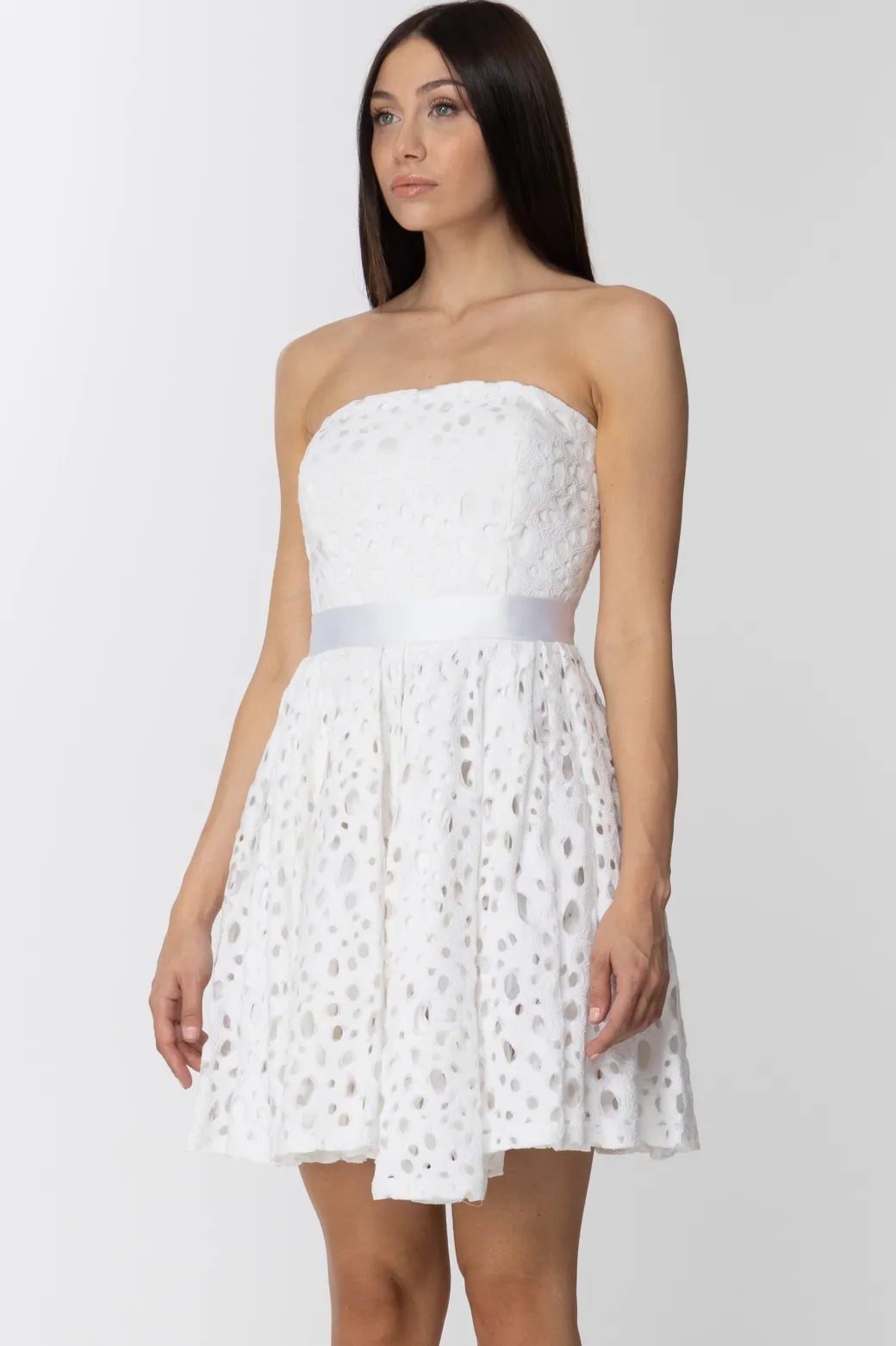 Donna Les Bourdelles Des Garcons Mini Abito Laserato Scollo Dritto