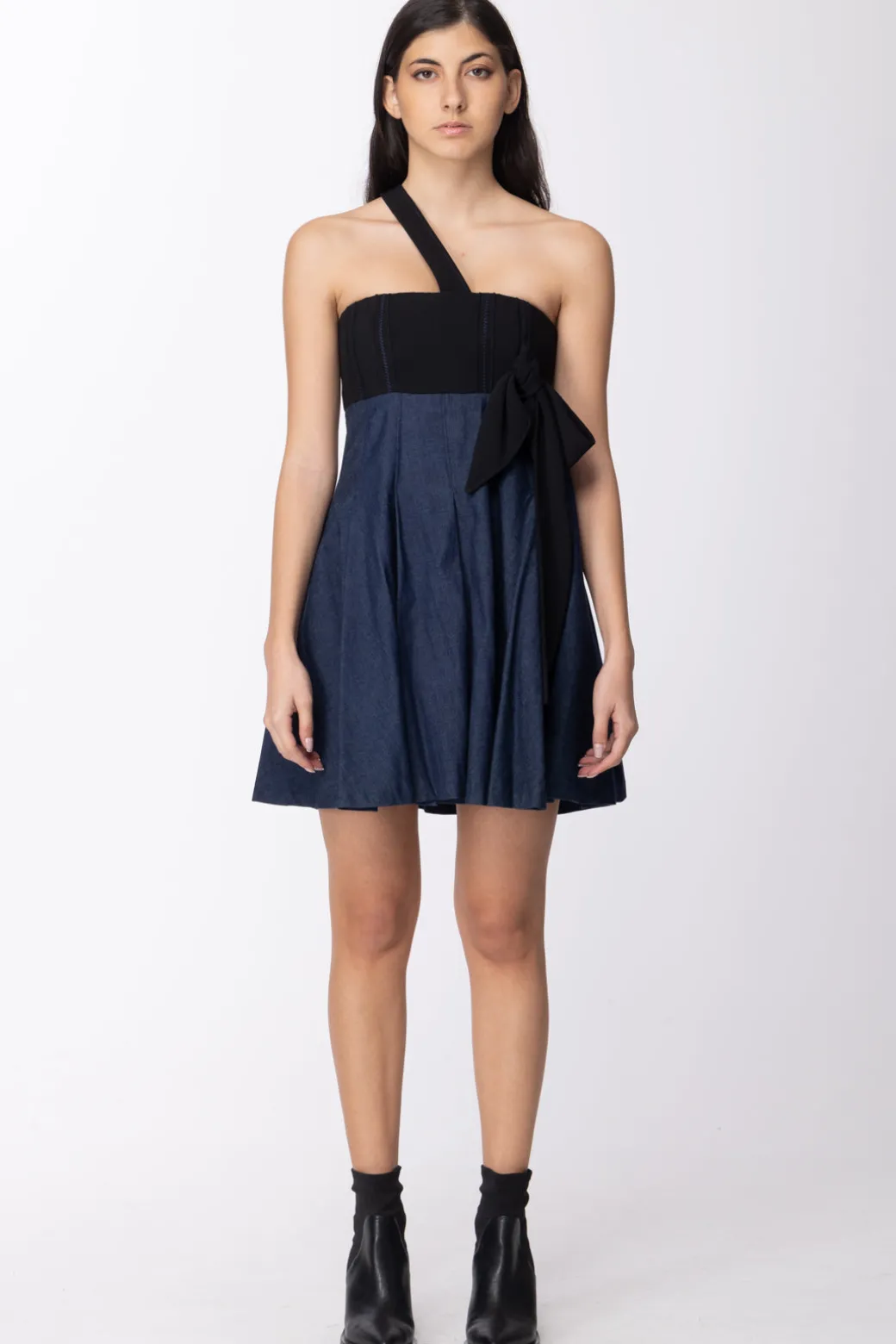 Donna Mangano : Abito Evergreen Bicolore Maxi Fiocco