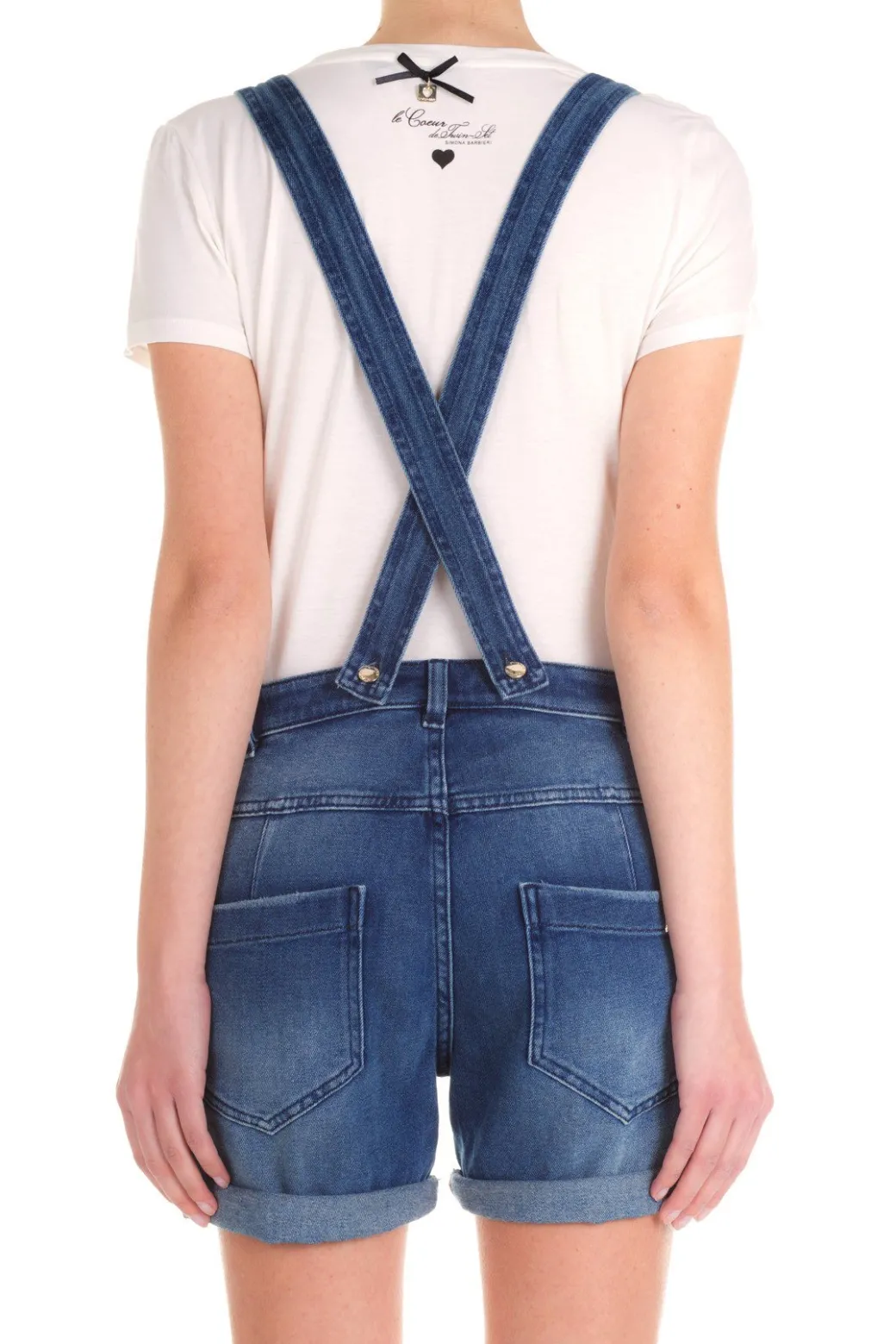 Donna Mangano : Salopette Voltaire Corta In Jeans