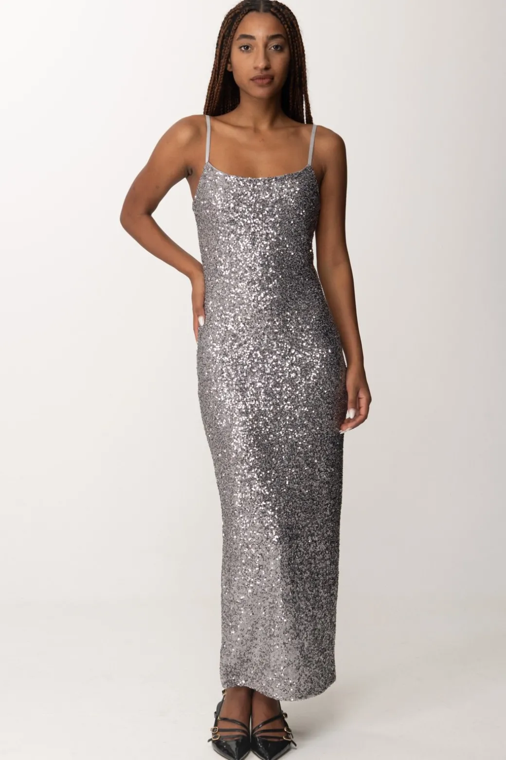 Donna Manila Grace Abito Lungo Sottoveste Full-paillettes