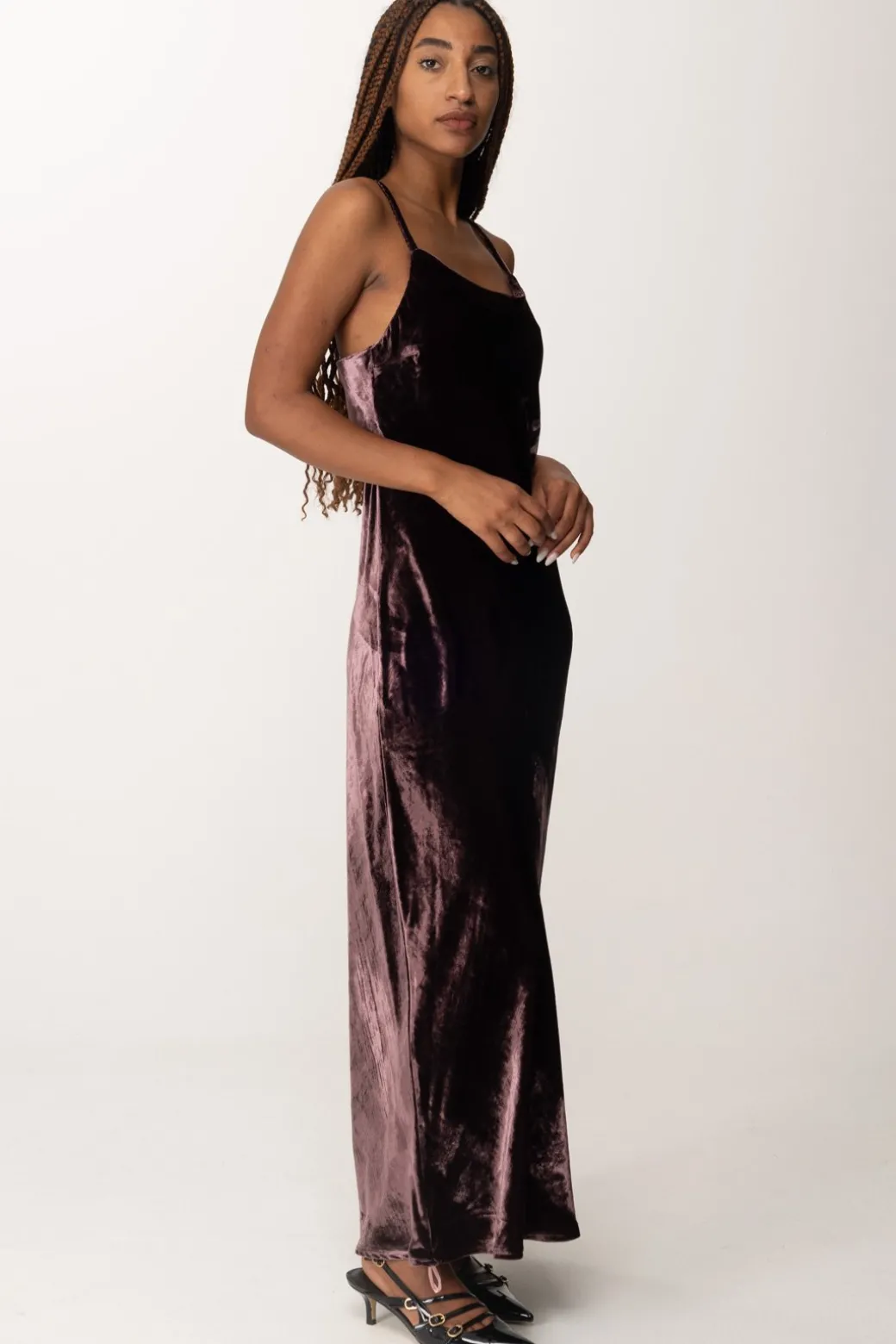 Donna Manila Grace Abito Sottoveste In Velluto