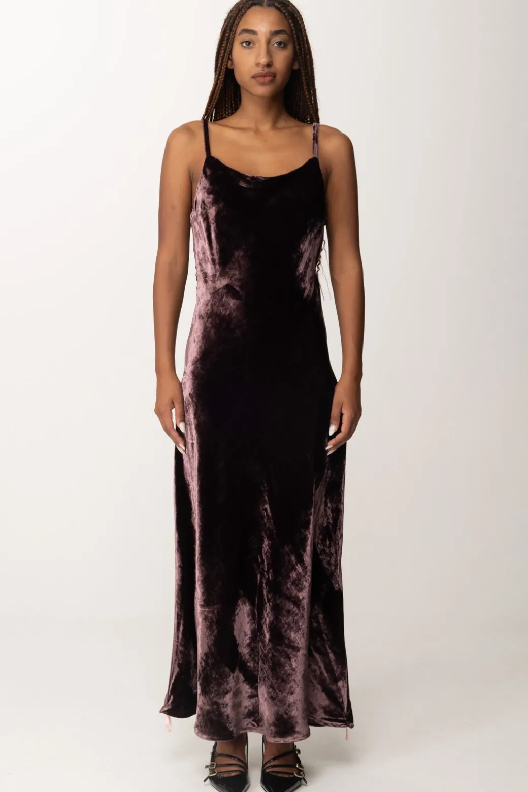 Donna Manila Grace Abito Sottoveste In Velluto