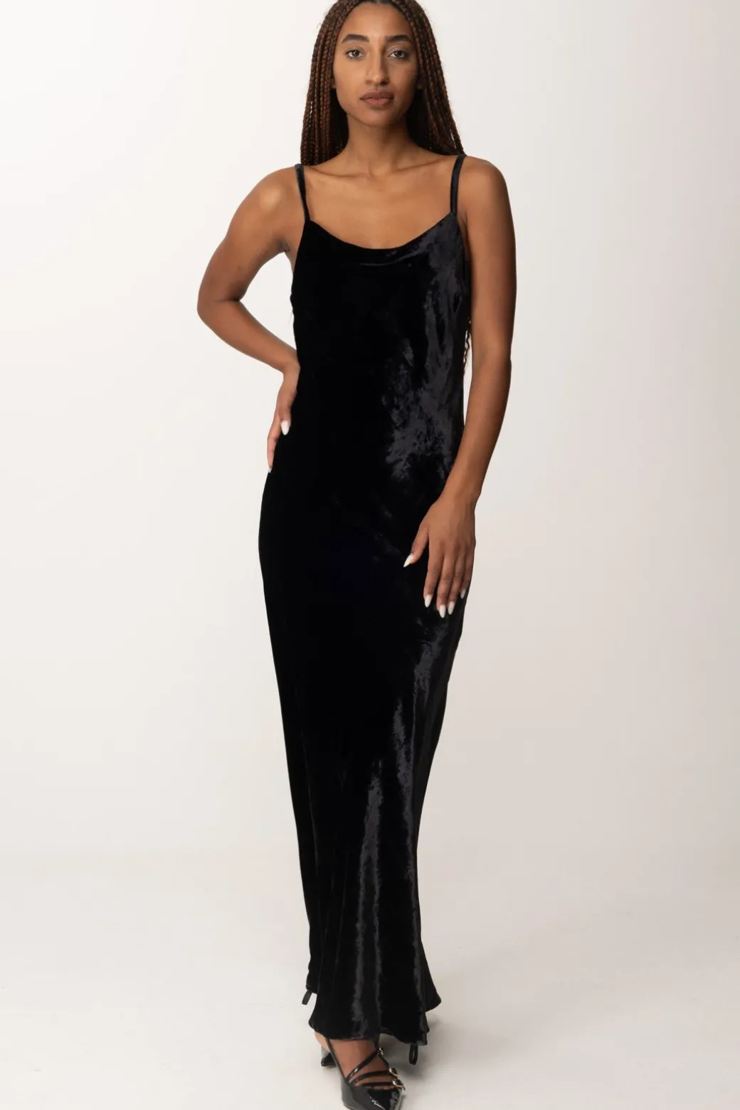 Donna Manila Grace Abito Sottoveste In Velluto