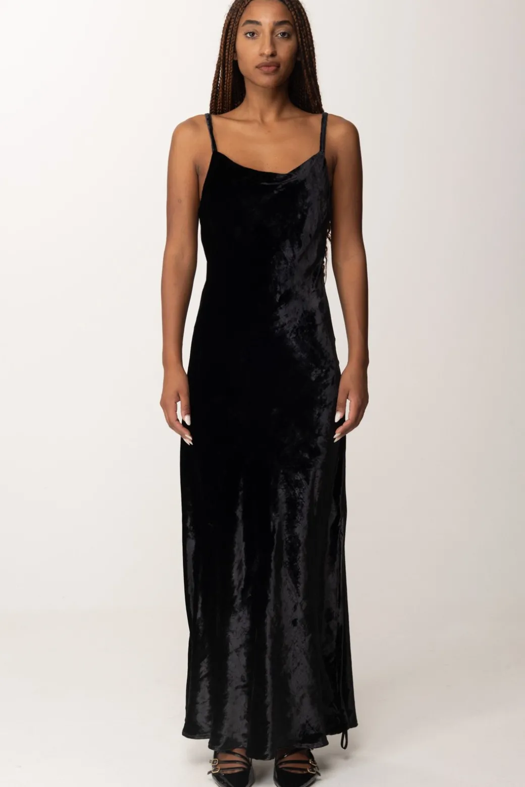 Donna Manila Grace Abito Sottoveste In Velluto
