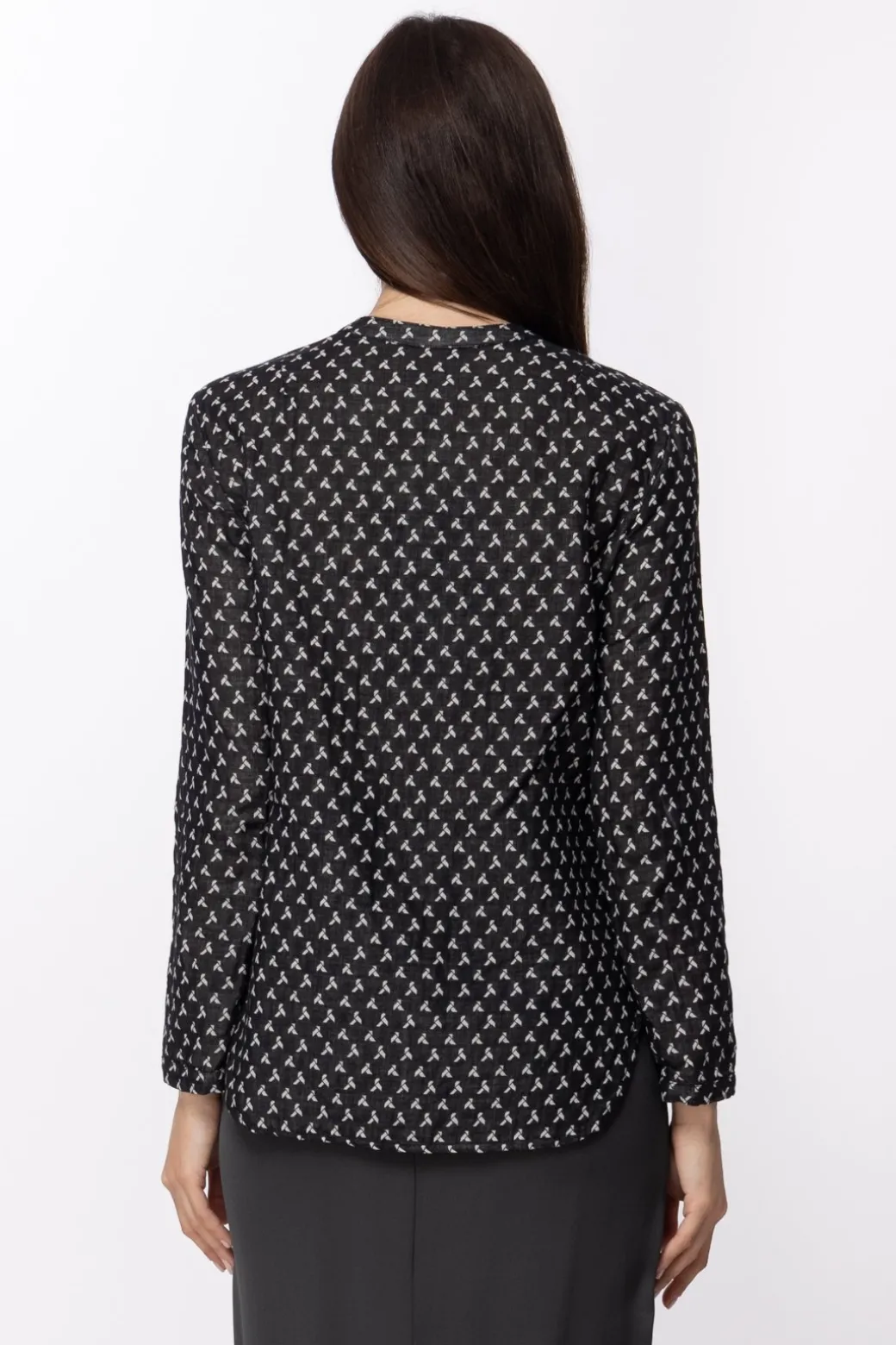Donna Manila Grace Camicia Coreana In Tessuto Jacquard