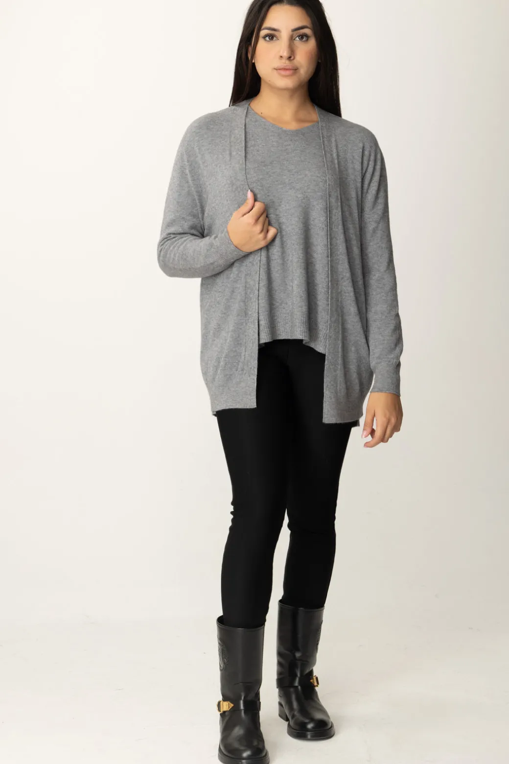 Donna Manila Grace Cardigan Basic Senza Bottoni