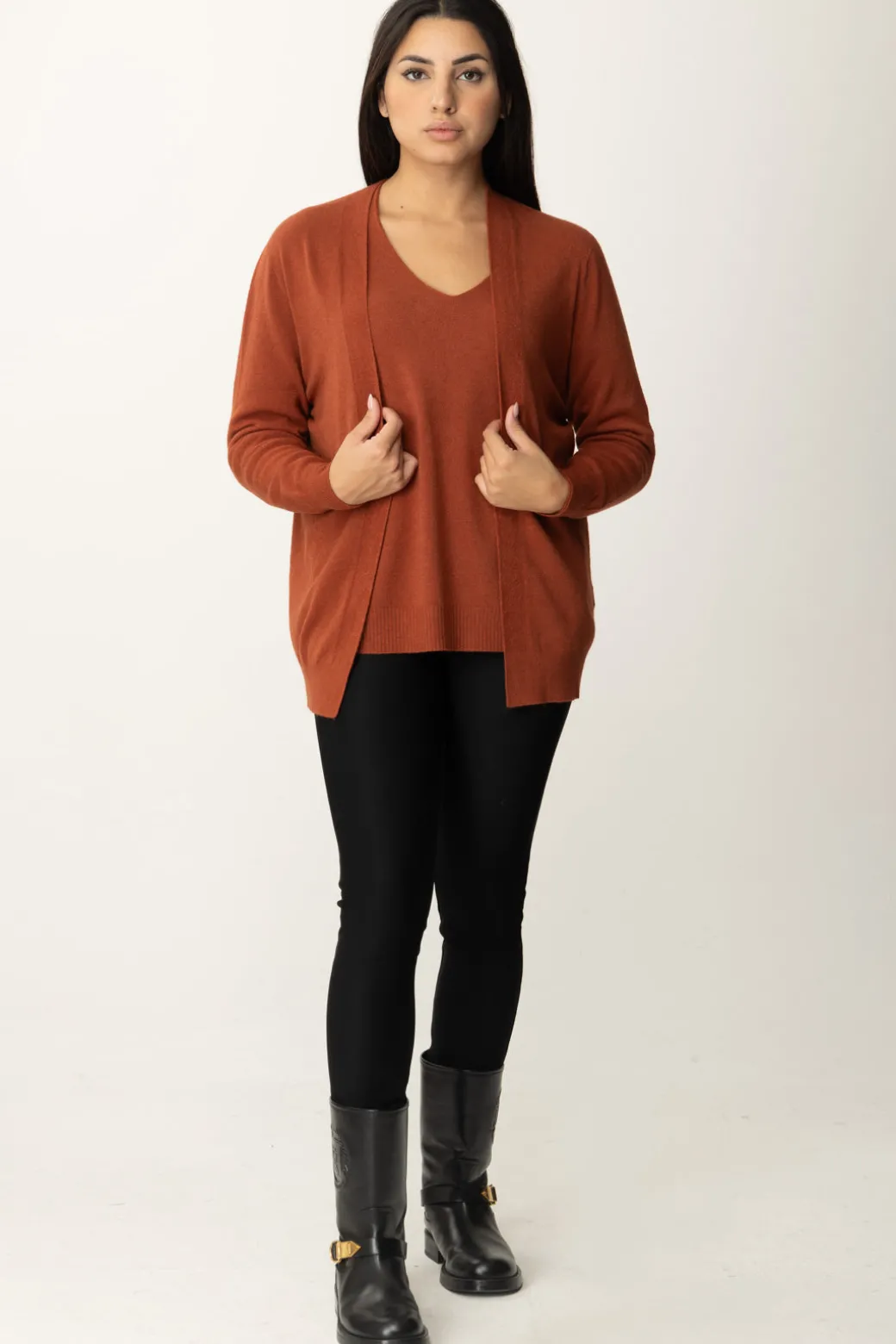 Donna Manila Grace Cardigan Basic Senza Bottoni
