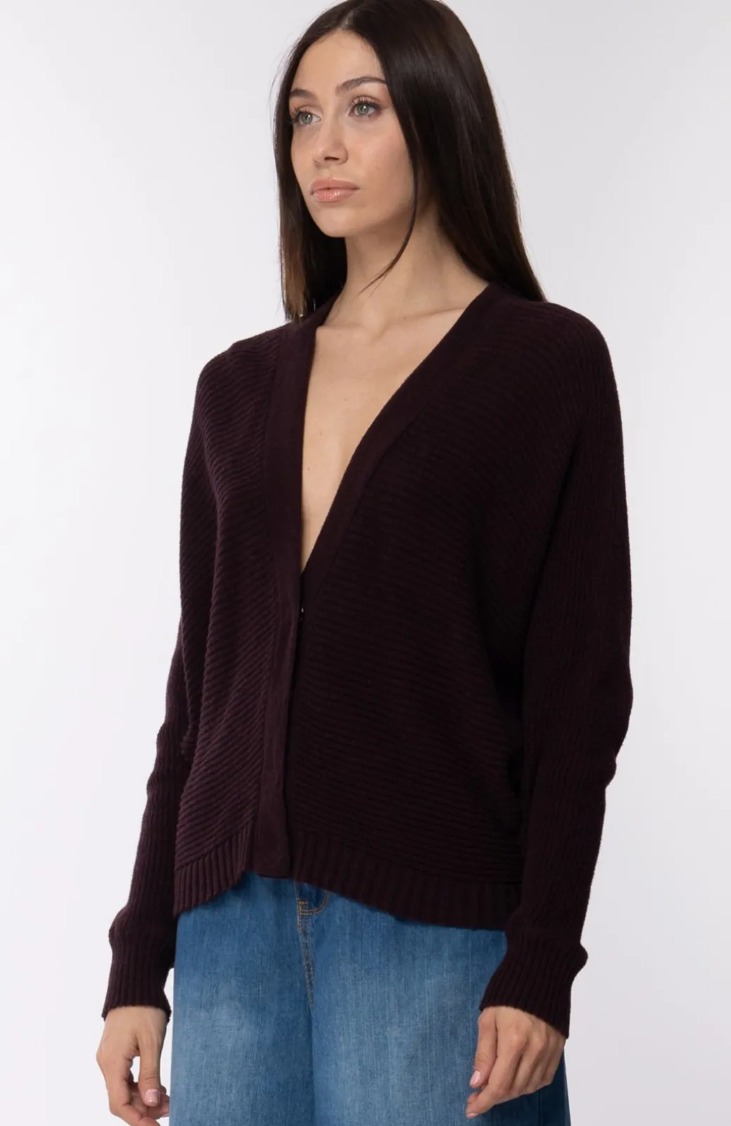 Donna Manila Grace Cardigan Kimono Scollo Profondo a V