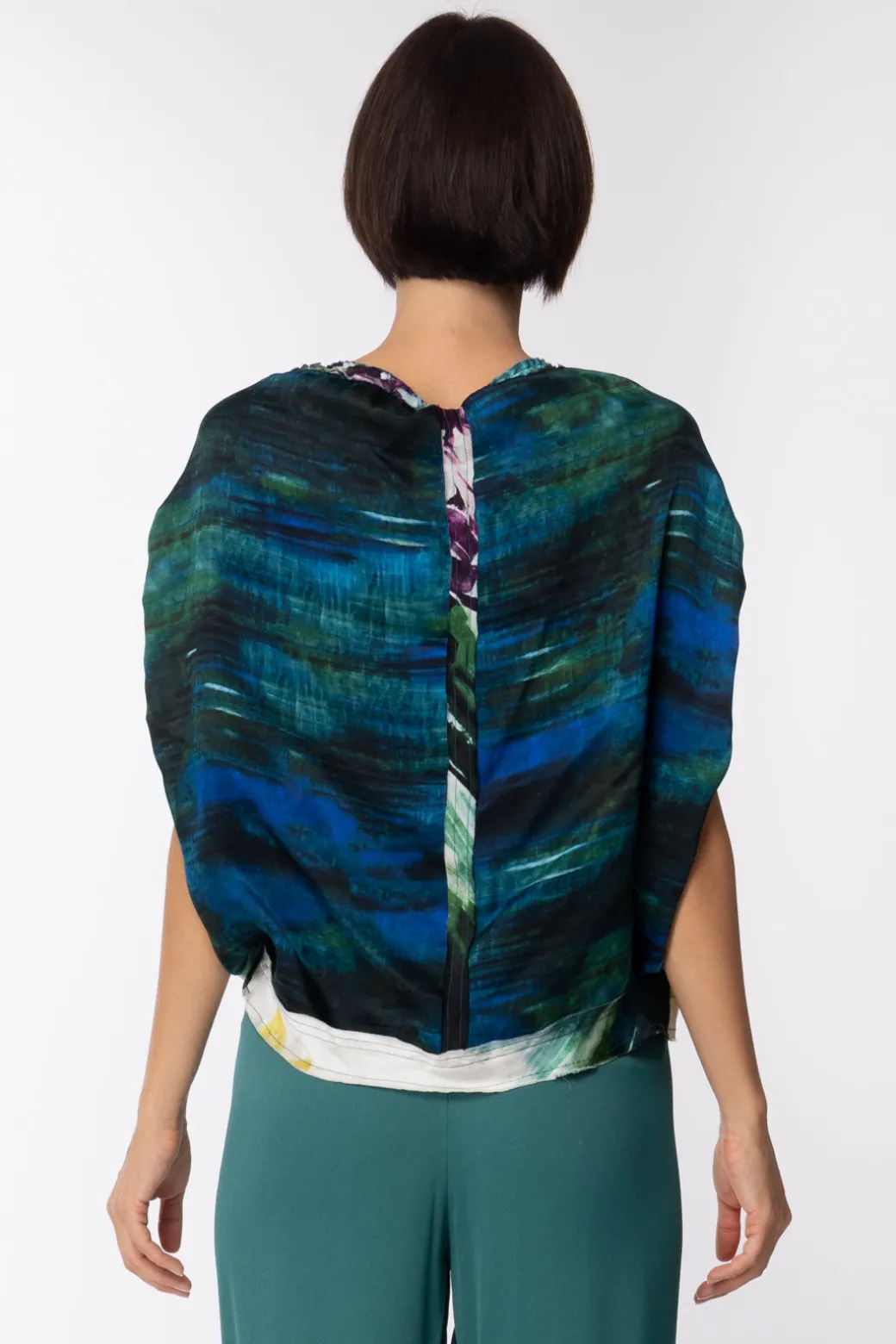 Donna Manila Grace Casacca Arricciata con Stampa Floreale Multicolor