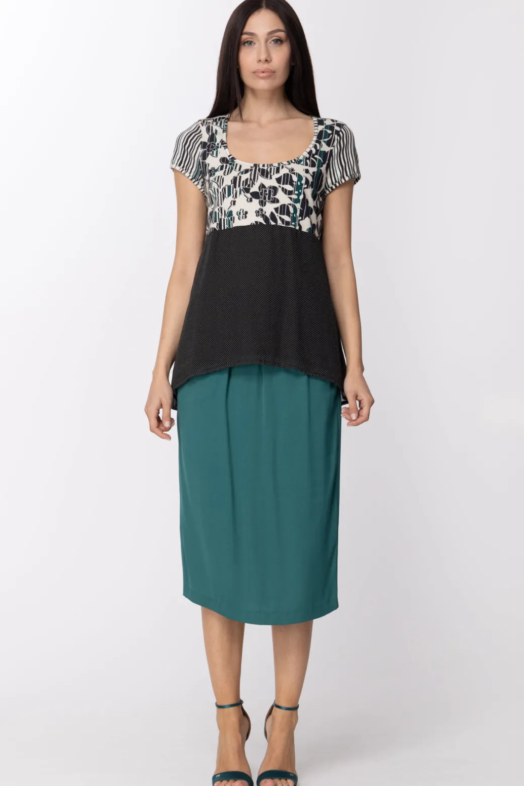 Donna Manila Grace Casacca In Jersey con Stampa Floreale