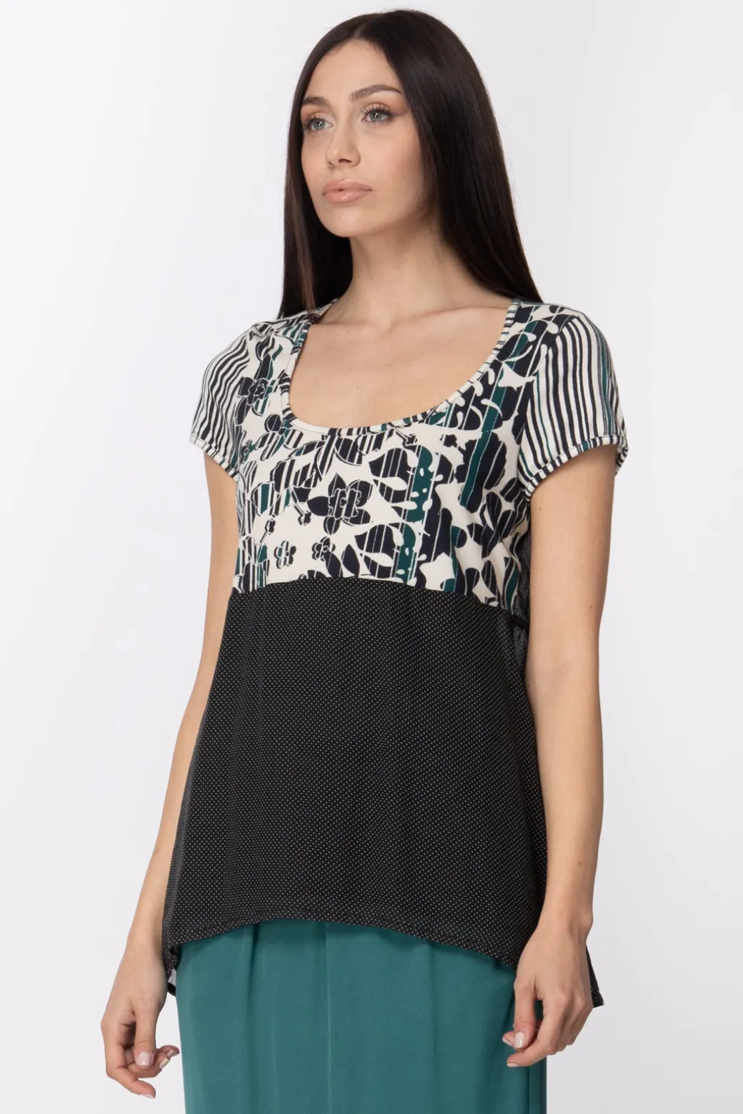 Donna Manila Grace Casacca In Jersey con Stampa Floreale