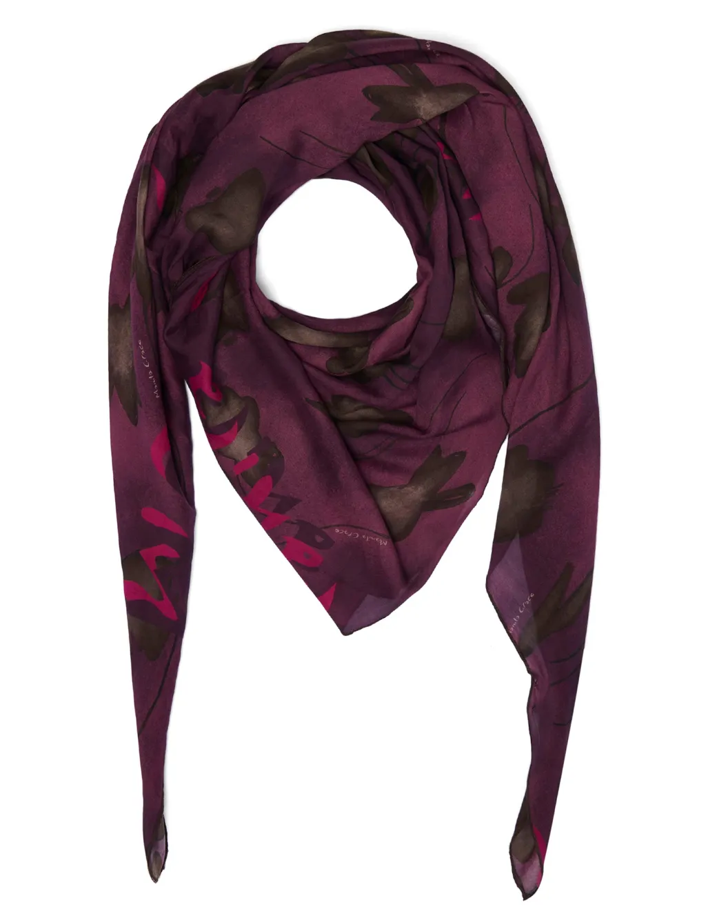 Donna Manila Grace Foulard Trapezio Stampato In Cotone e Seta