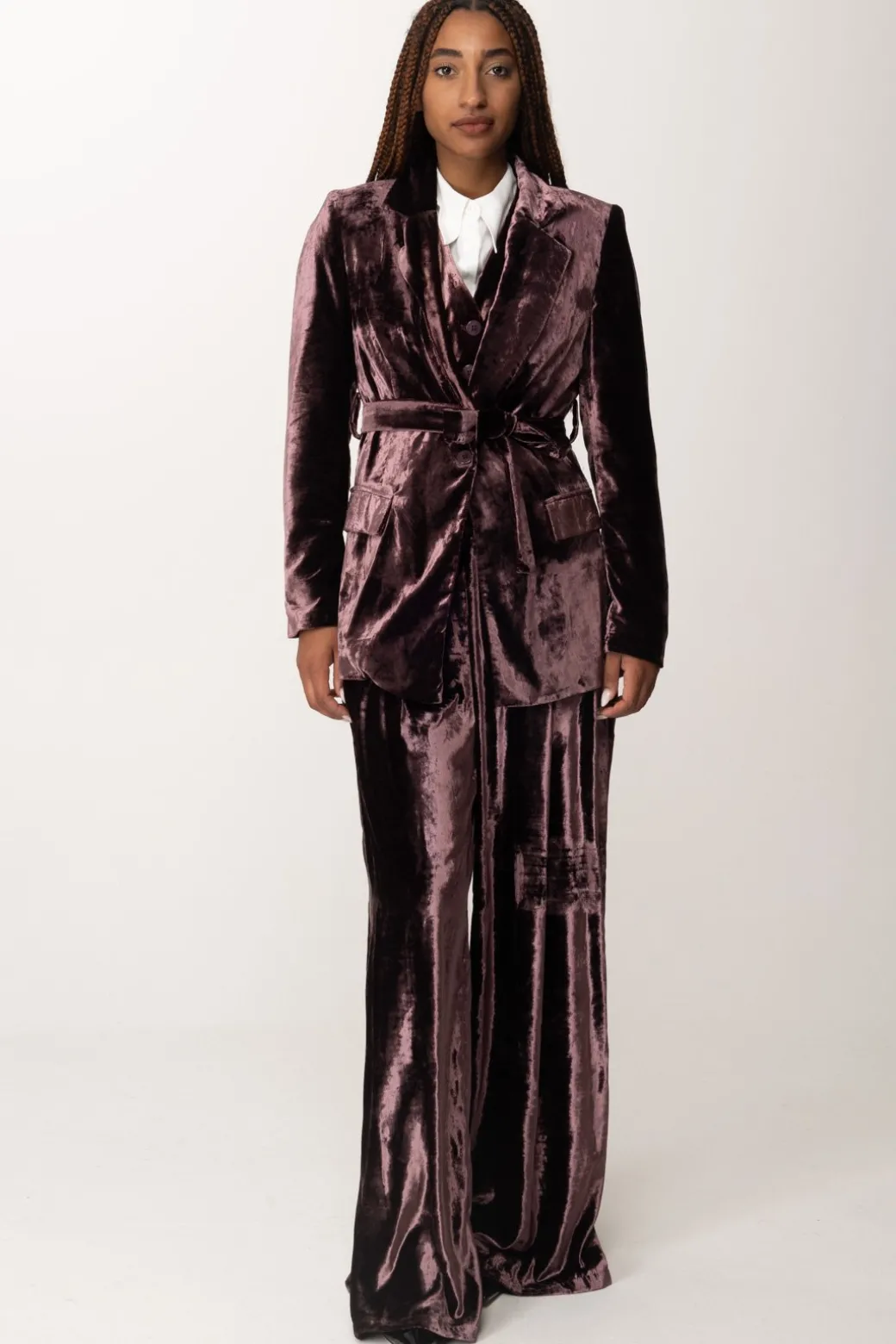 Donna Manila Grace Giacca Blazer In Velluto con Fusciacca