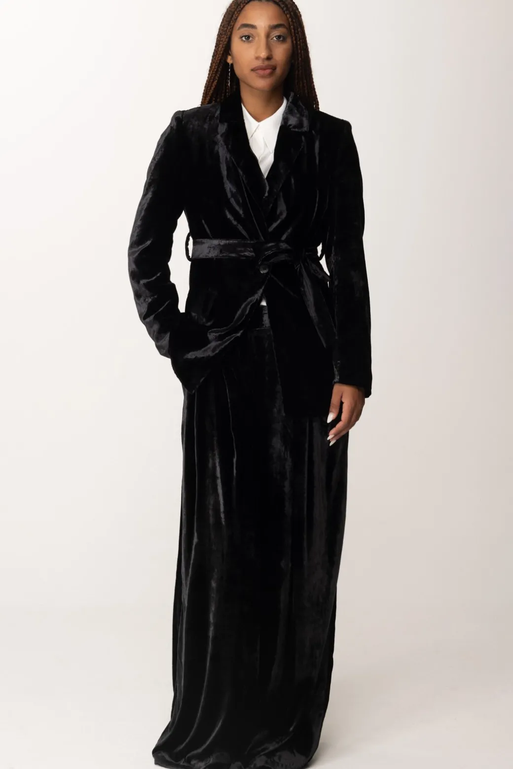 Donna Manila Grace Giacca Blazer In Velluto con Fusciacca