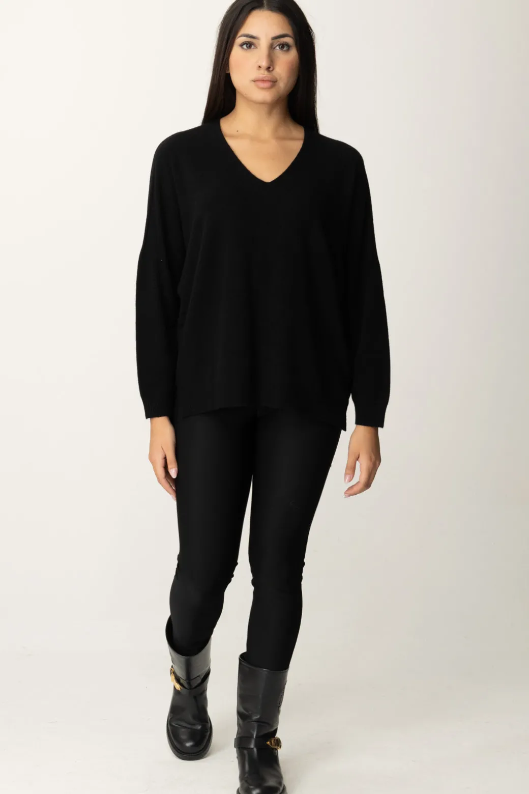 Donna Manila Grace Maglia Asimmetrica con Scollo a V