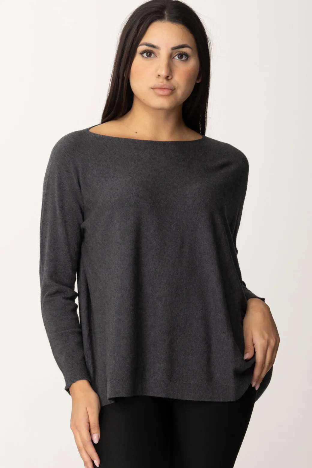 Donna Manila Grace Maglia Poncho Asimmetrica