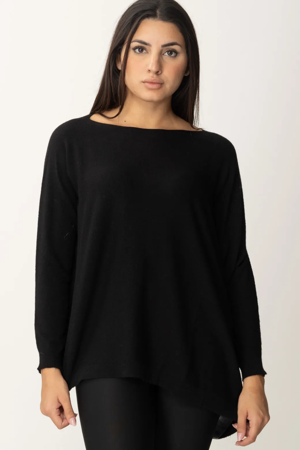 Donna Manila Grace Maglia Poncho Asimmetrica