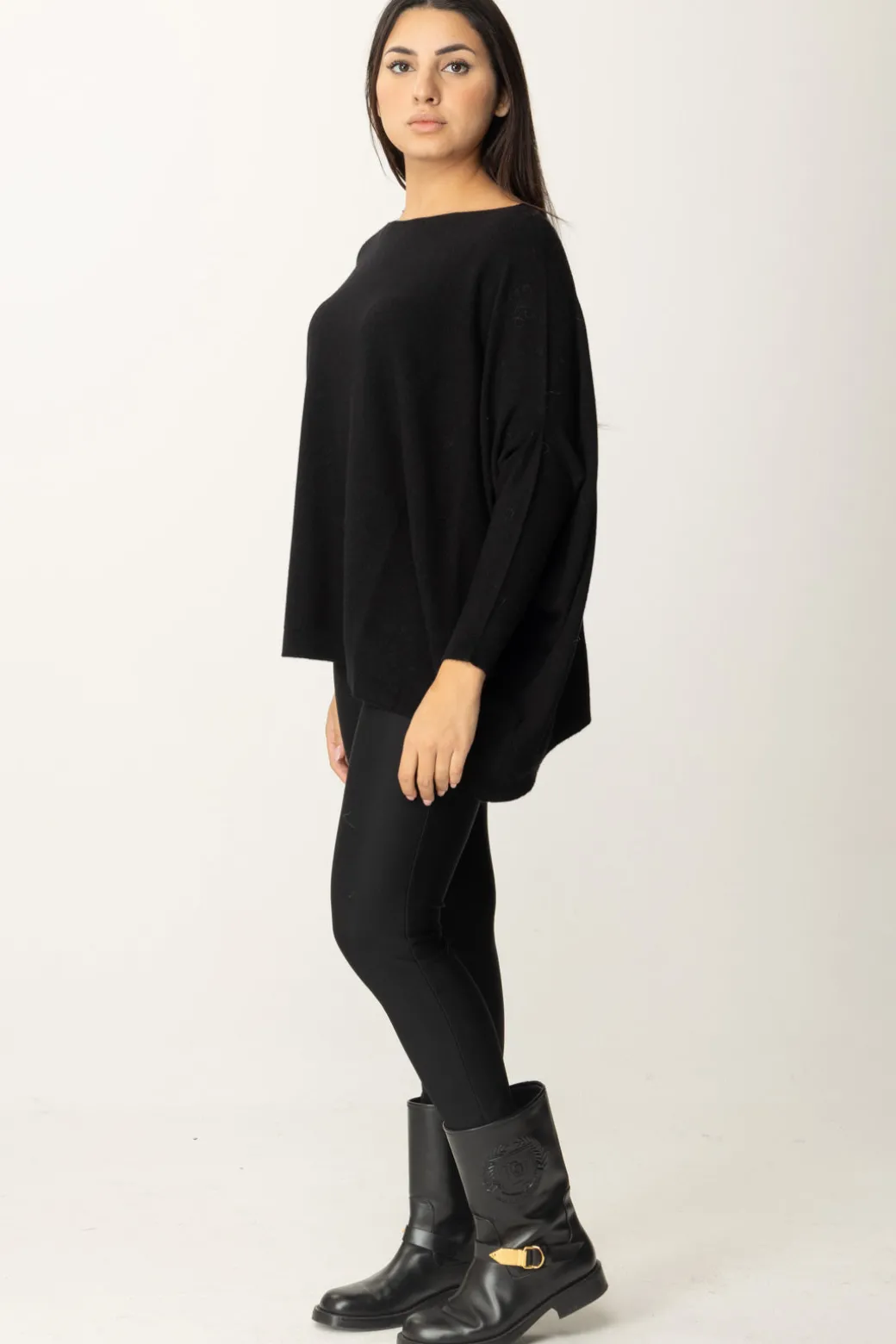 Donna Manila Grace Maglia Poncho Asimmetrica